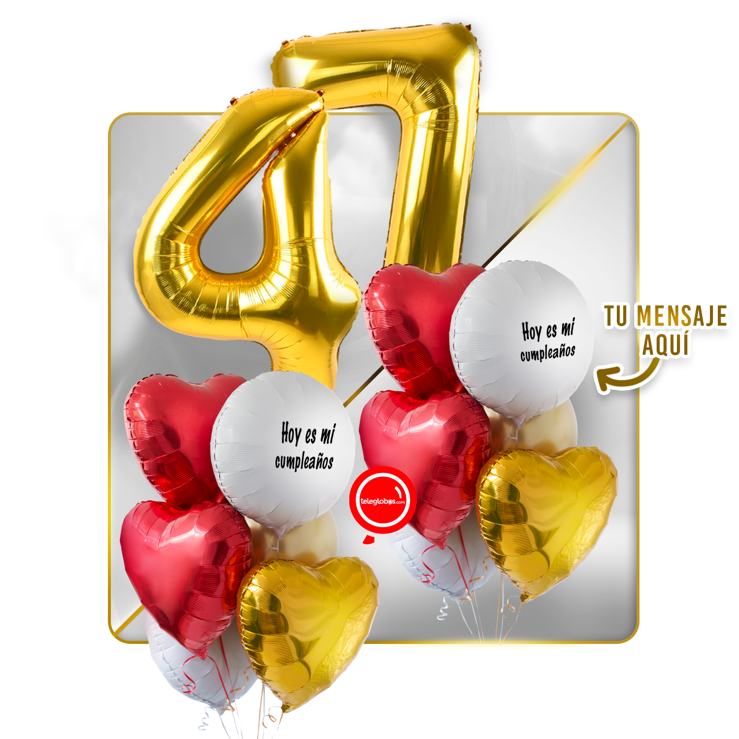 Kit celebrates -love and Gold- balloons Helium