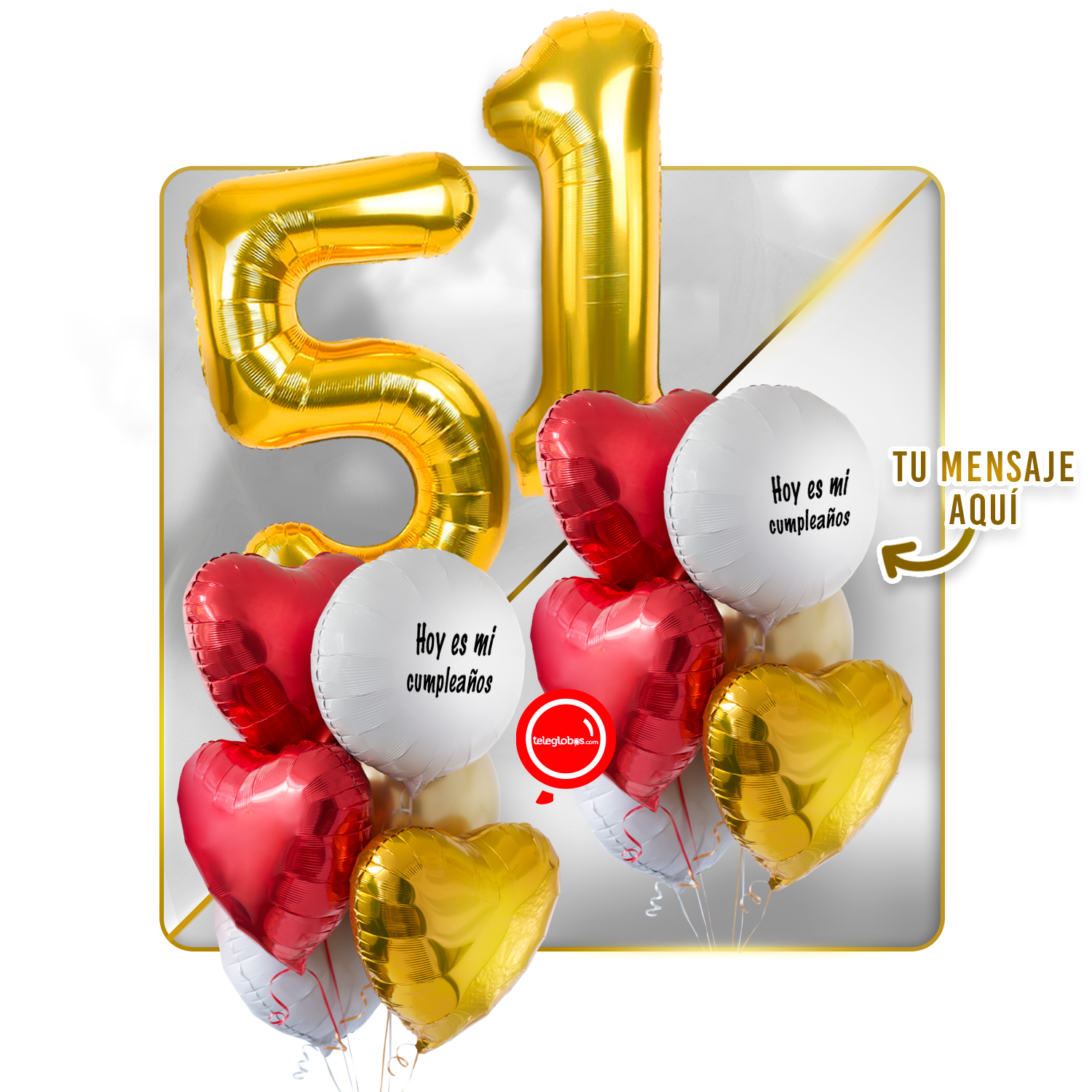 Kit celebrates -love and Gold- balloons Helium