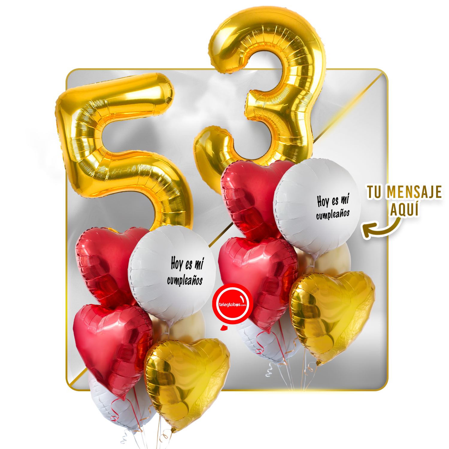 Kit celebrates -love and Gold- balloons Helium