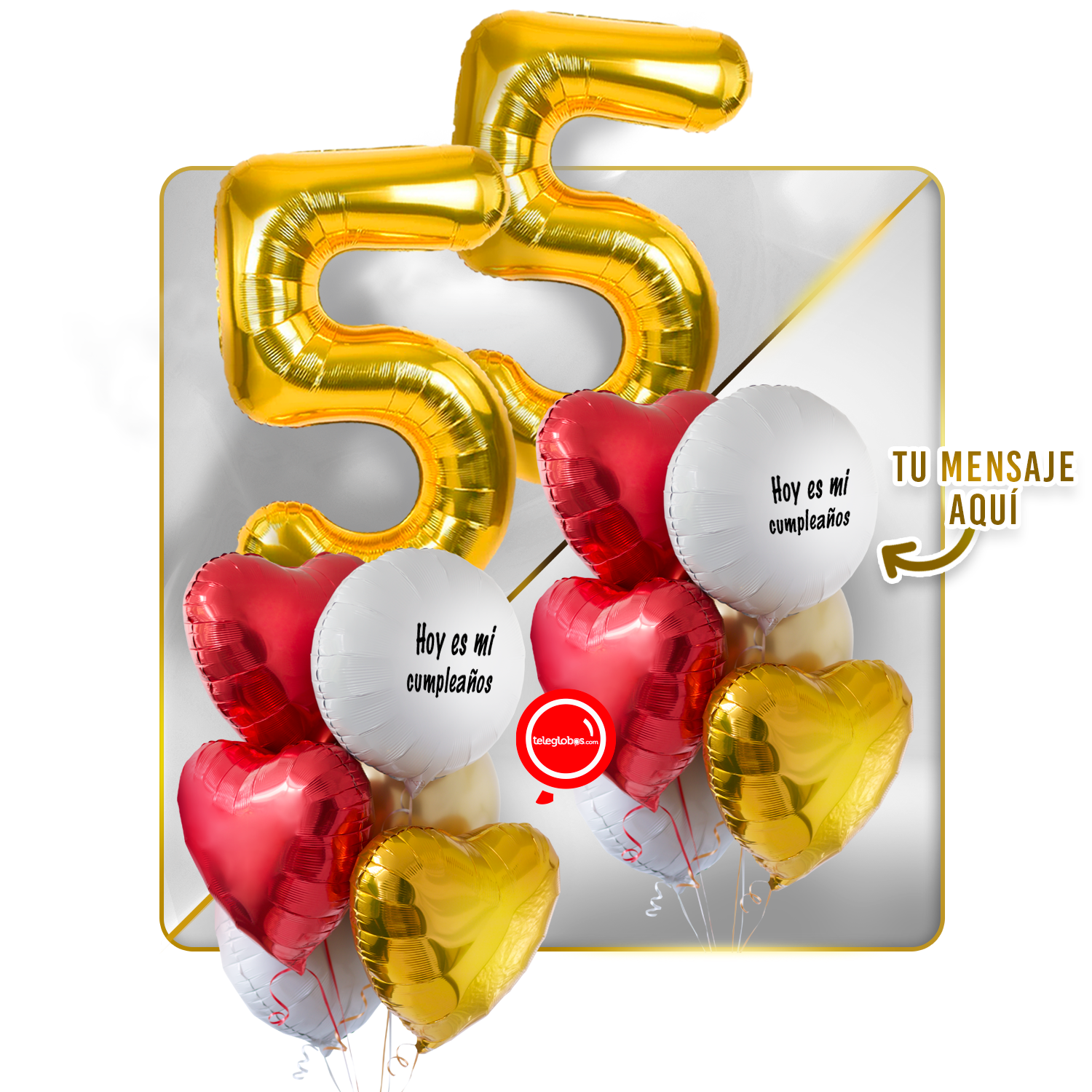 Kit celebrates -love and Gold- balloons Helium