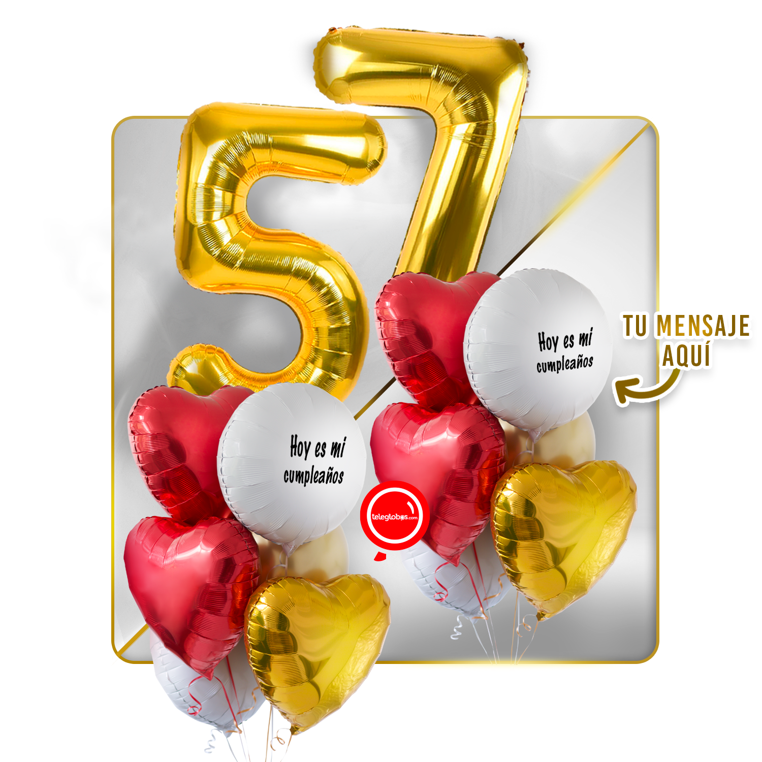 Kit celebrates -love and Gold- balloons Helium