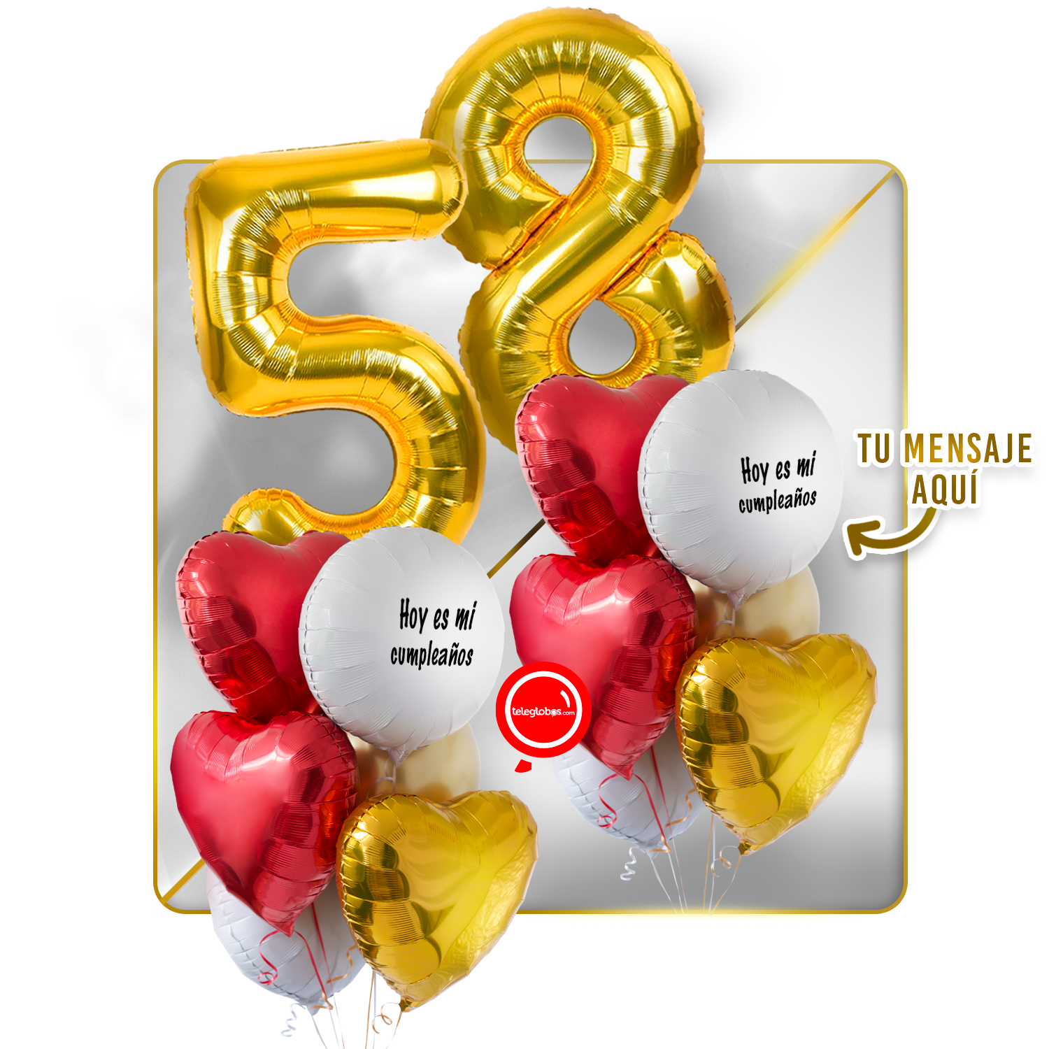 Kit celebrates -love and Gold- balloons Helium