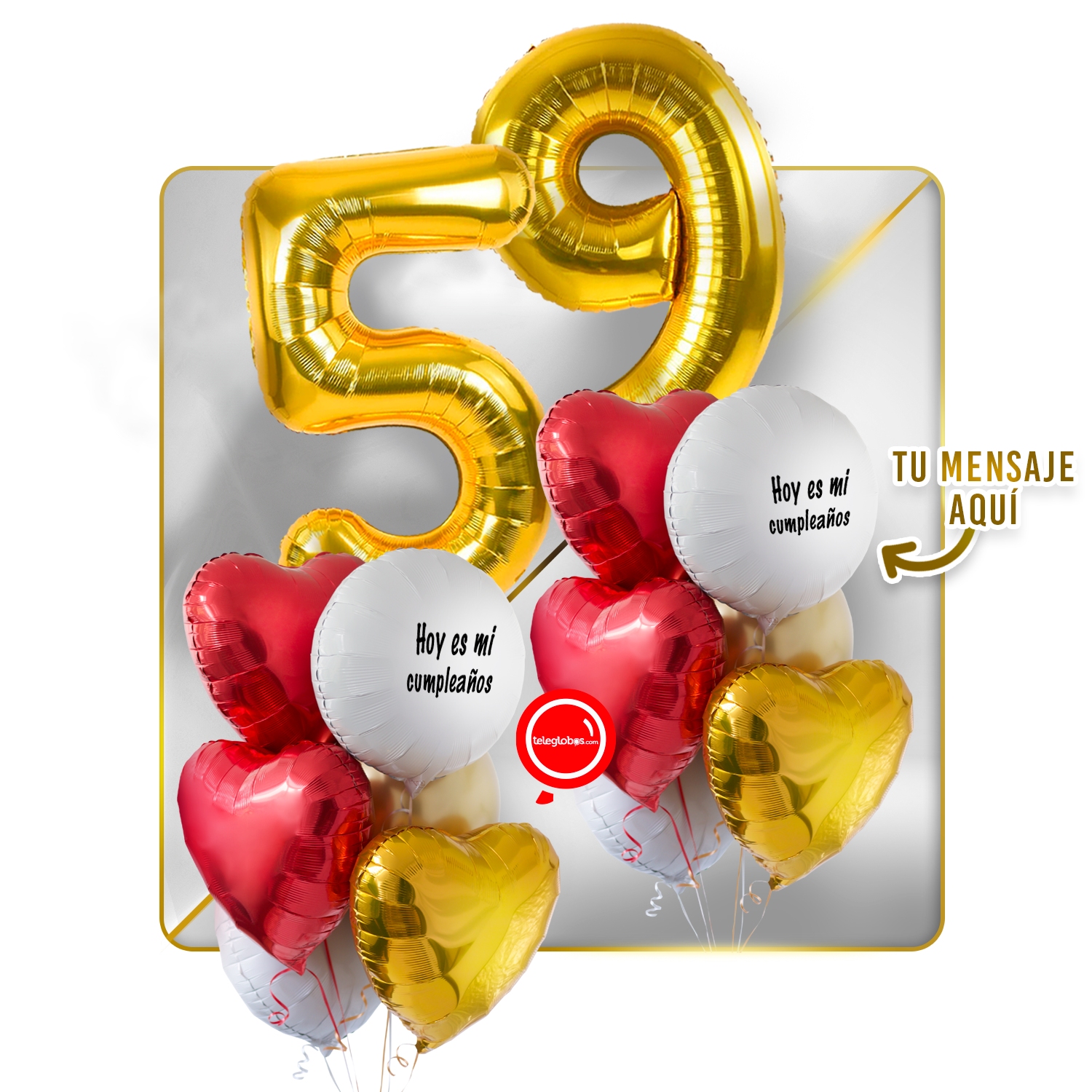 Kit celebrates -love and Gold- balloons Helium