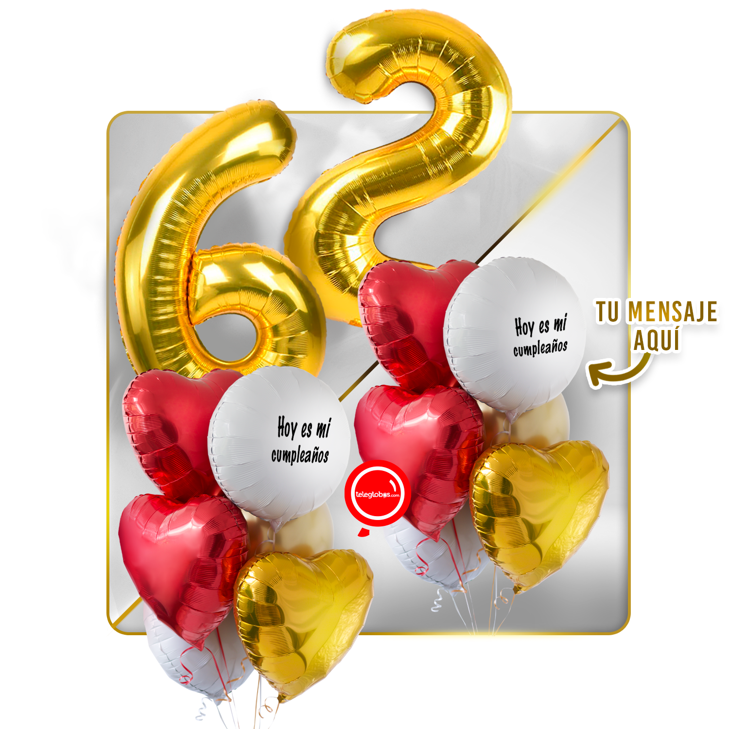 Kit celebrates -love and Gold- balloons Helium