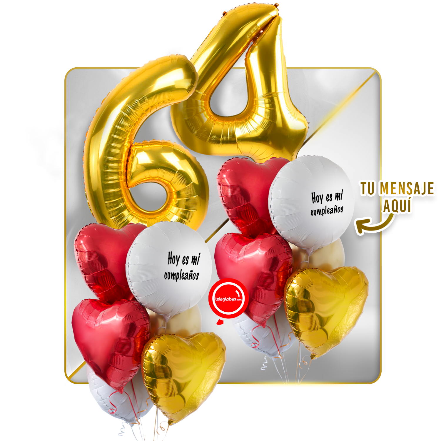 Kit celebrates -love and Gold- balloons Helium