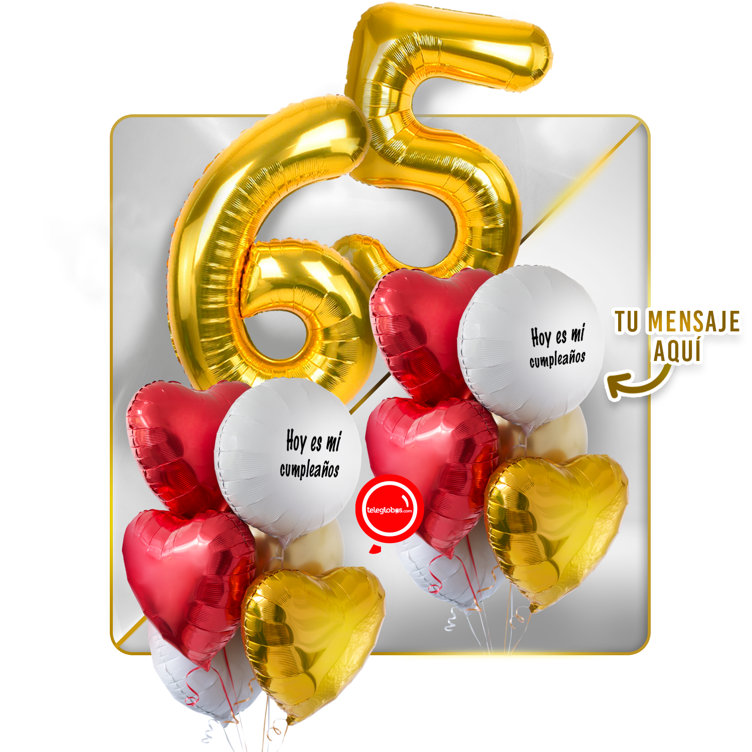 Kit celebrates -love and Gold- balloons Helium