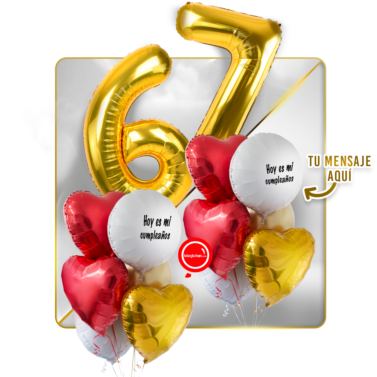 Kit celebrates -love and Gold- balloons Helium