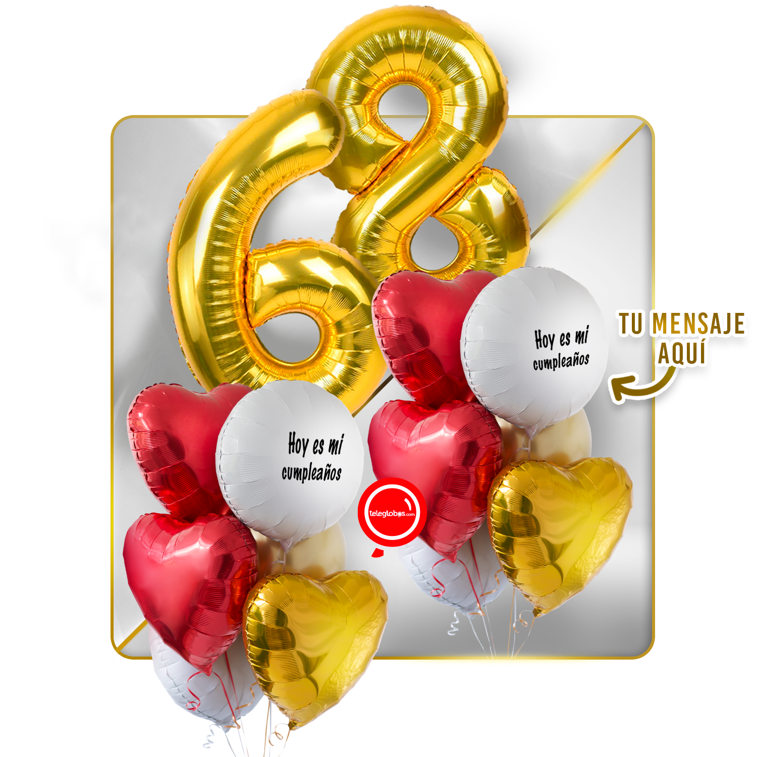 Kit celebrates -love and Gold- balloons Helium