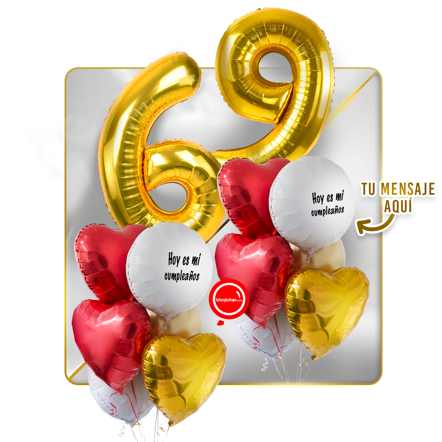 Kit celebrates -love and Gold- balloons Helium