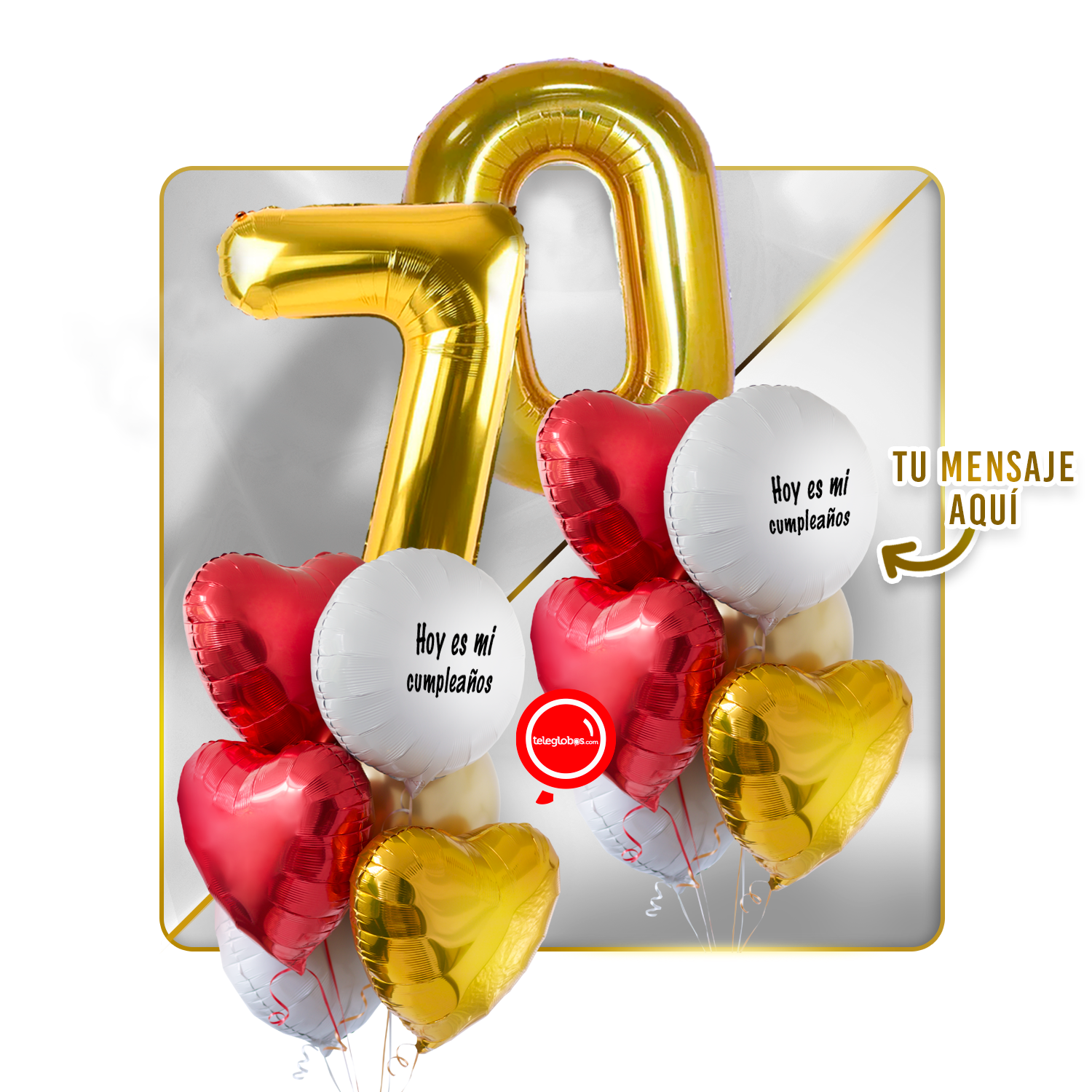 Kit celebrates -love and Gold- balloons Helium