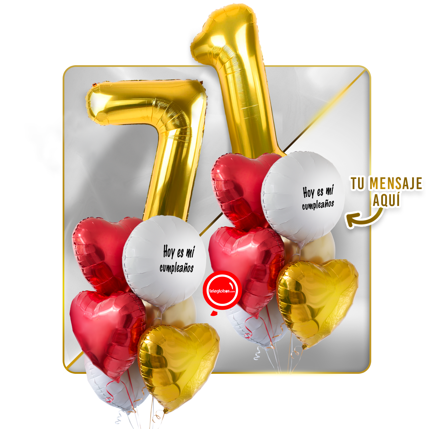 Kit celebrates -love and Gold- balloons Helium