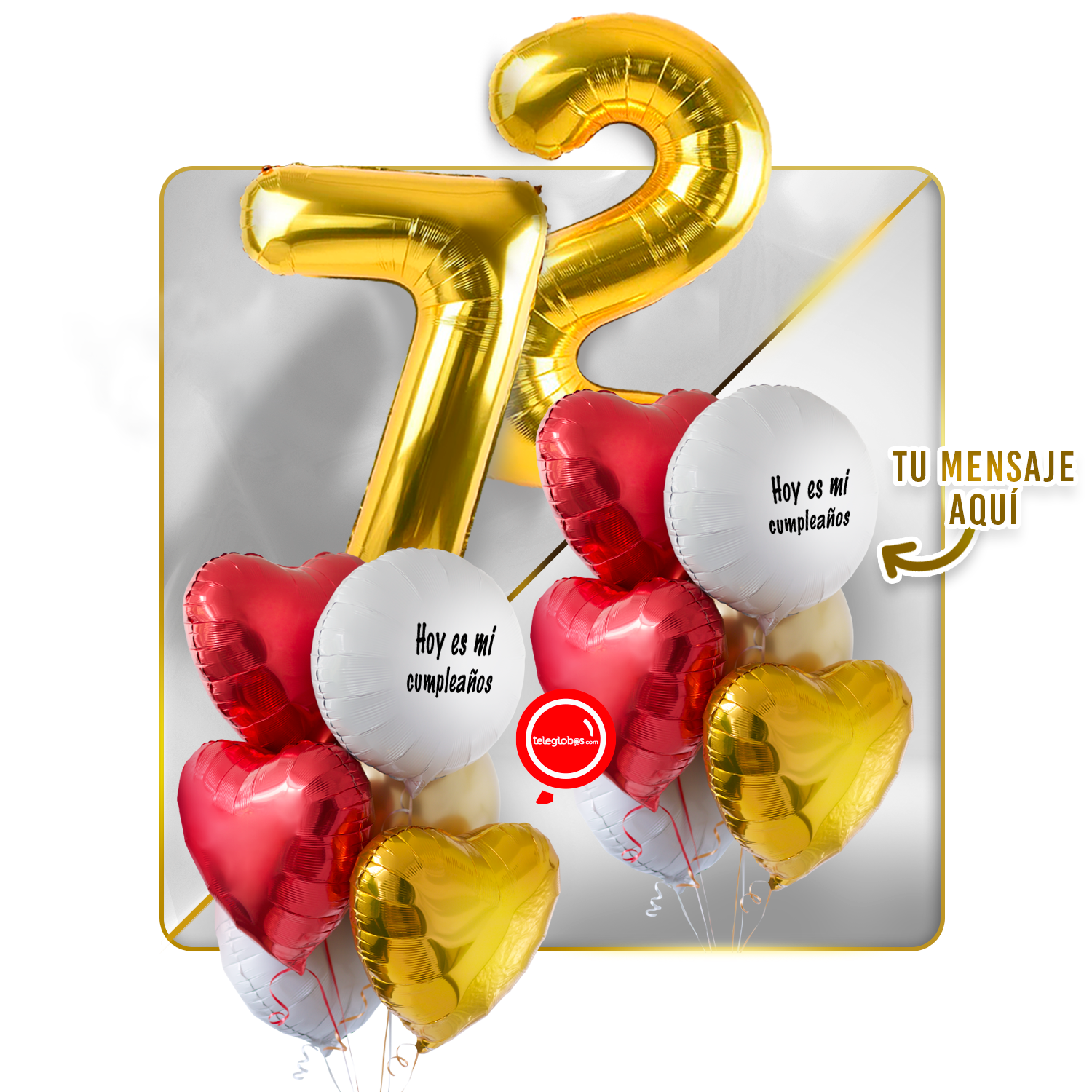 Kit celebrates -love and Gold- balloons Helium