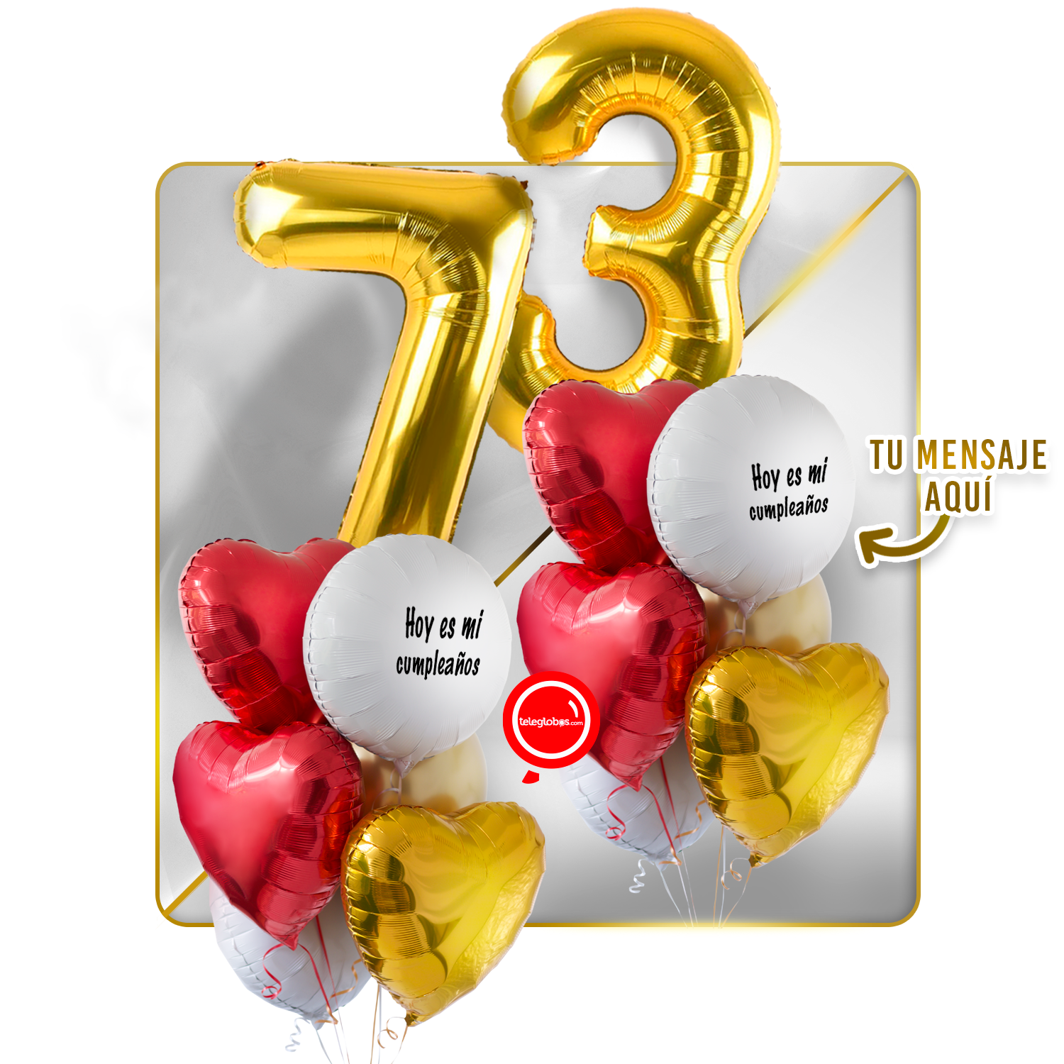 Kit celebrates -love and Gold- balloons Helium