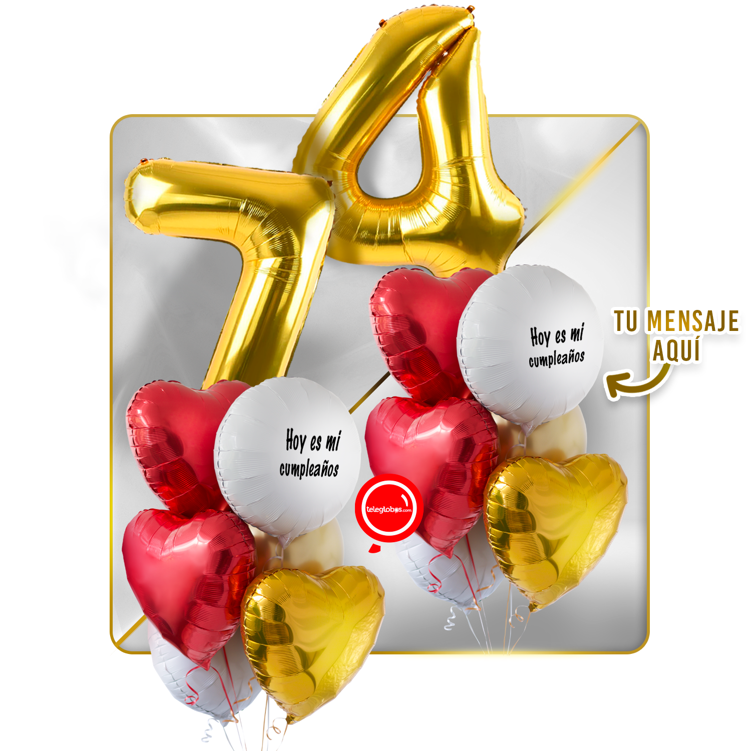 Kit celebrates -love and Gold- balloons Helium