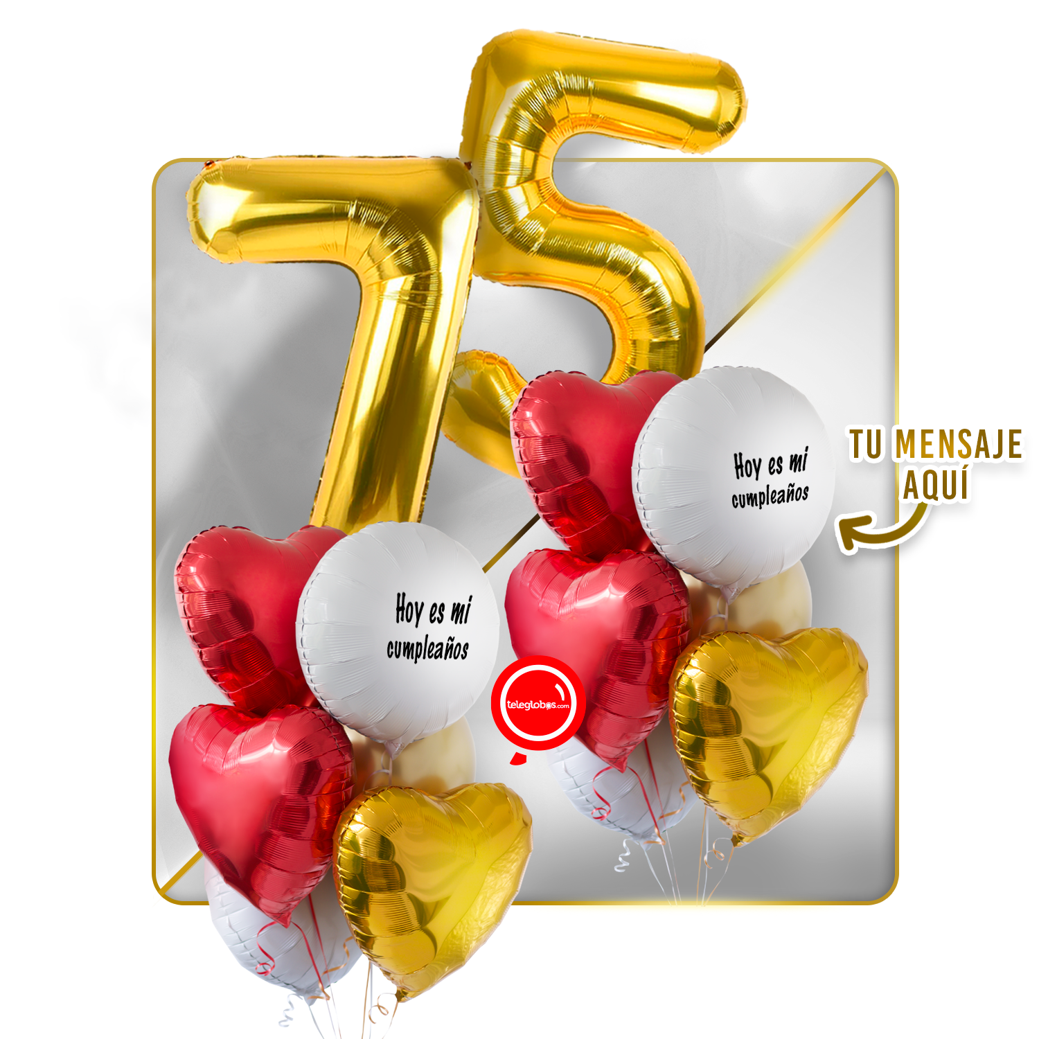 Kit celebrates -love and Gold- balloons Helium