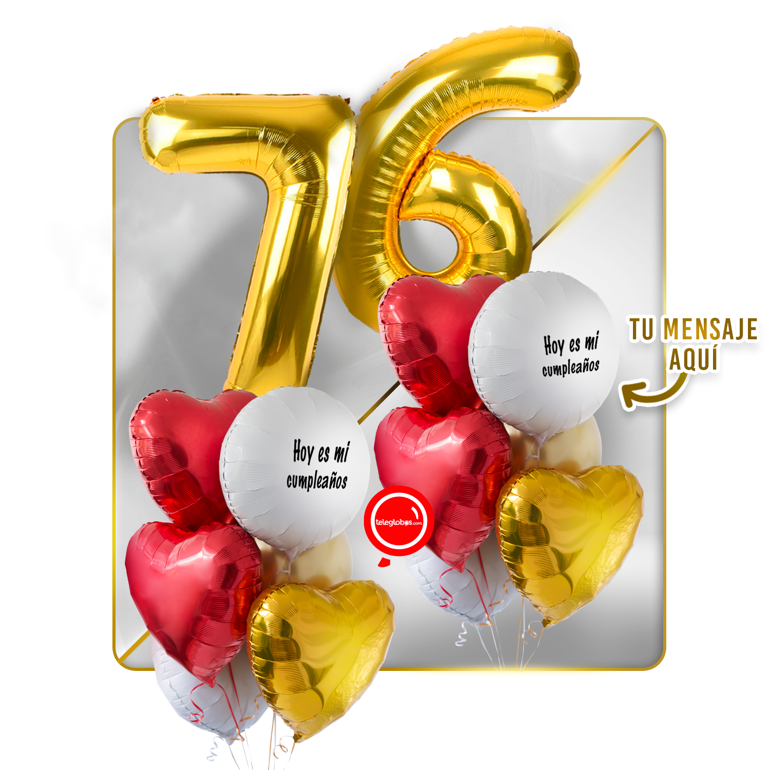 Kit celebrates -love and Gold- balloons Helium