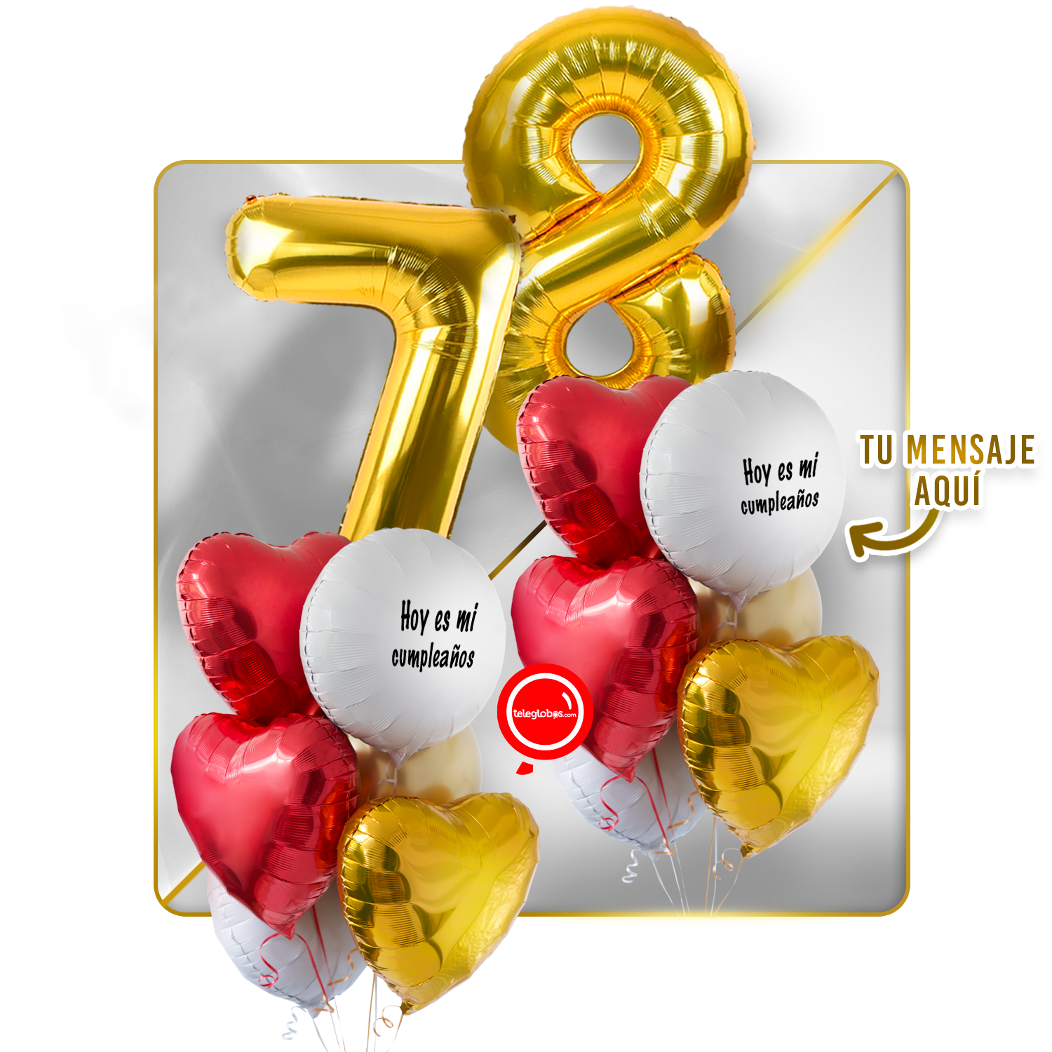 Kit celebrates -love and Gold- balloons Helium