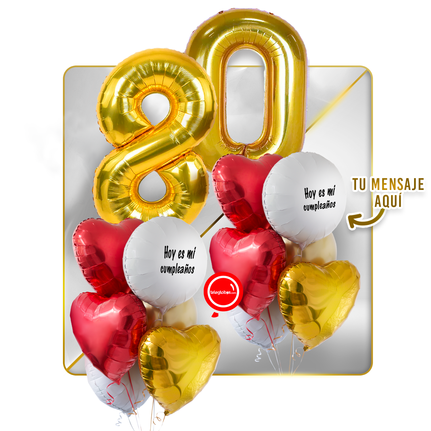 Kit celebrates -love and Gold- balloons Helium