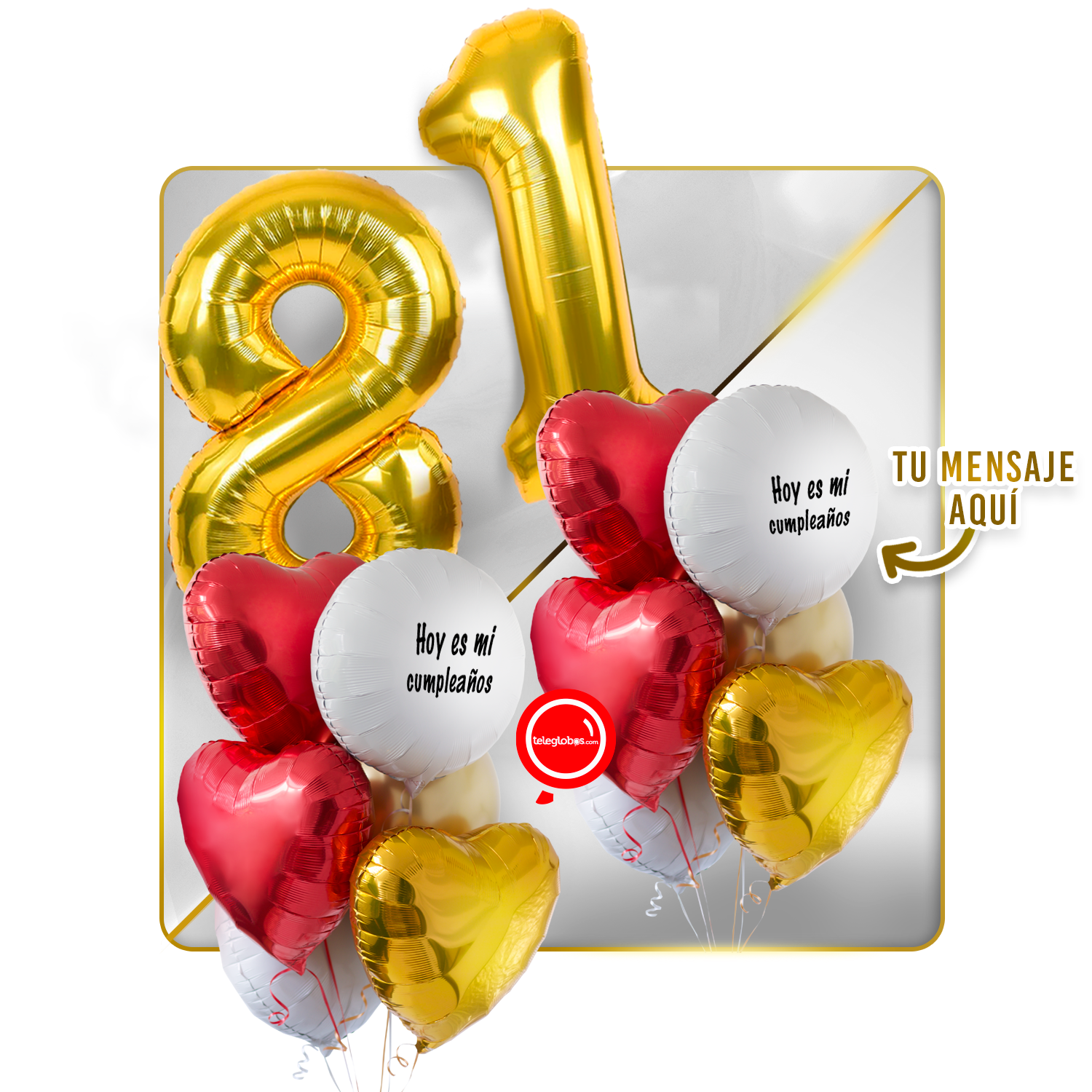 Kit celebrates -love and Gold- balloons Helium