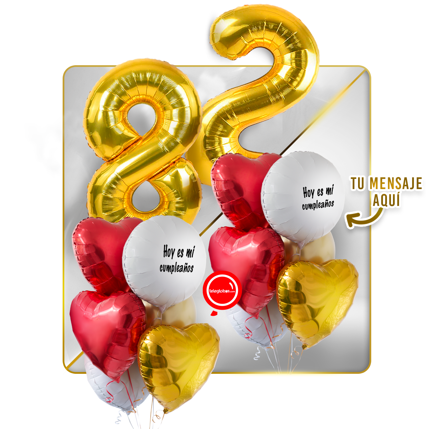 Kit celebrates -love and Gold- balloons Helium