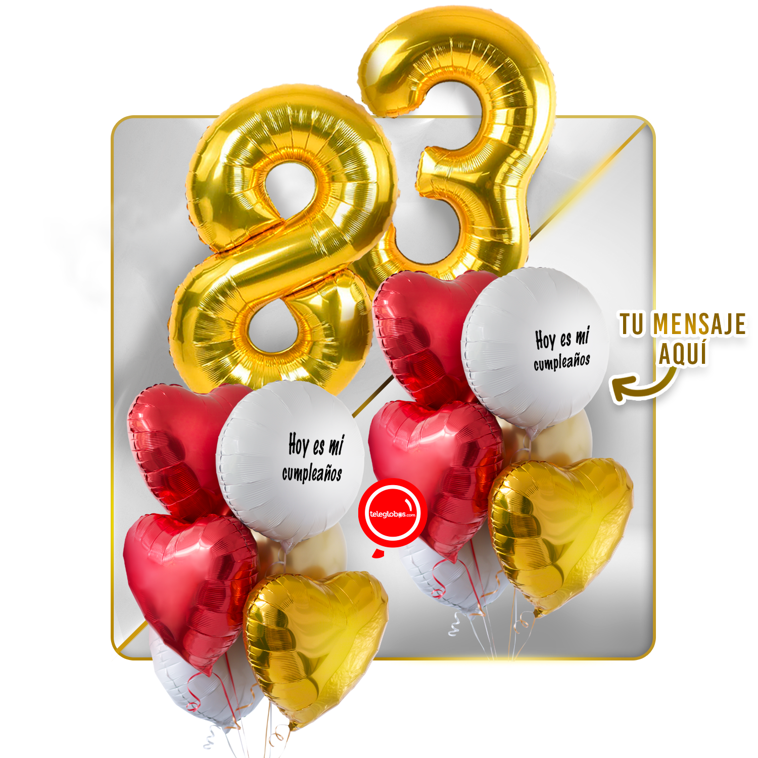 Kit celebrates -love and Gold- balloons Helium