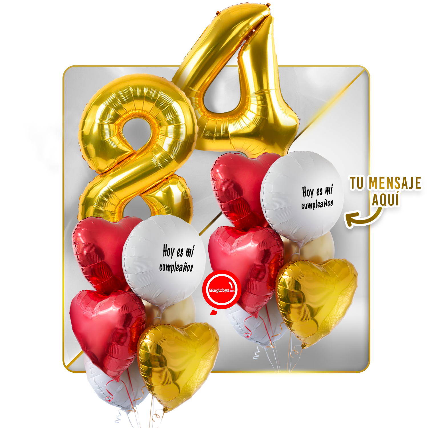 Kit celebrates -love and Gold- balloons Helium