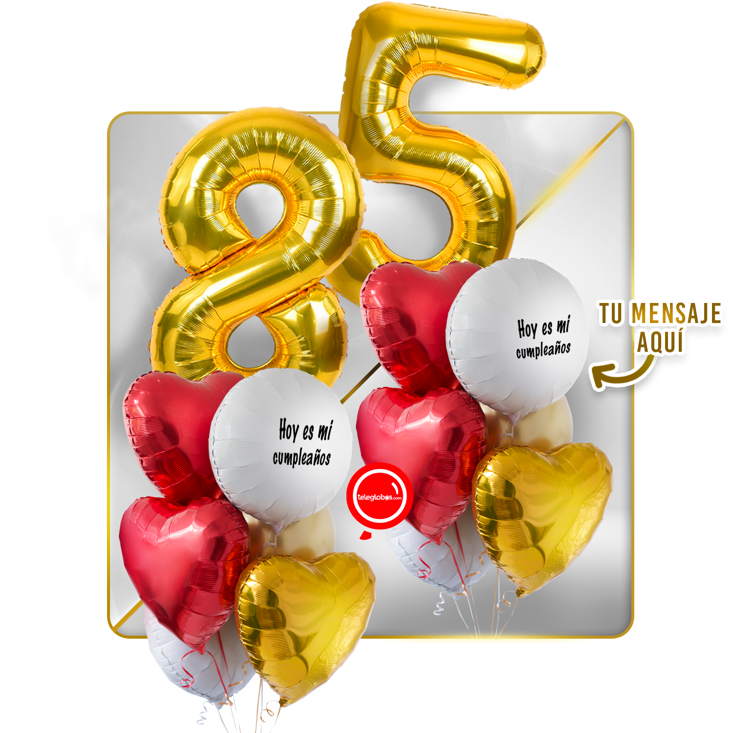 Kit celebrates -love and Gold- balloons Helium