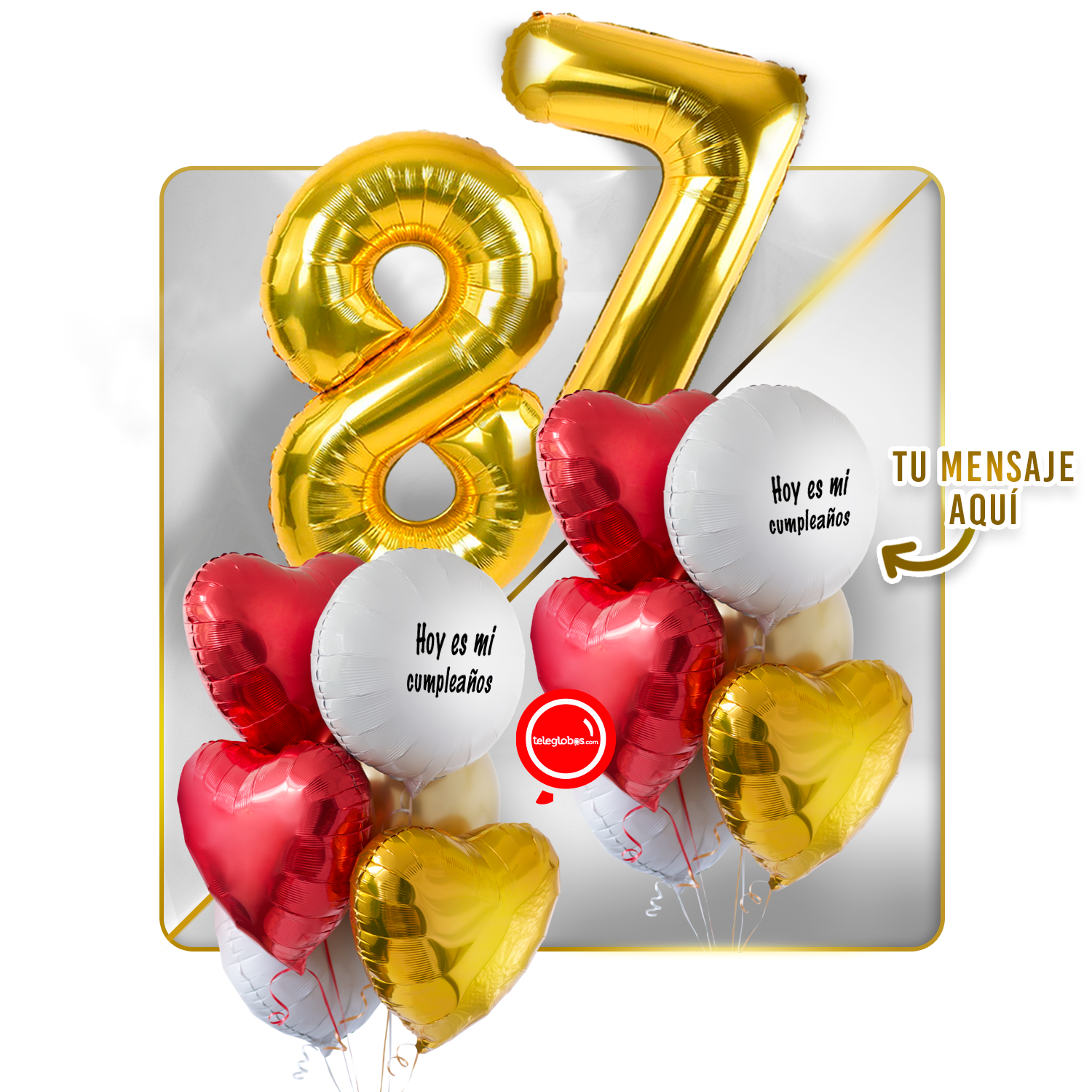 Kit celebrates -love and Gold- balloons Helium