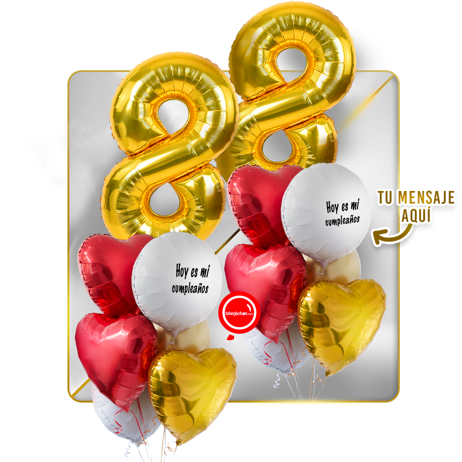 Kit celebrates -love and Gold- balloons Helium