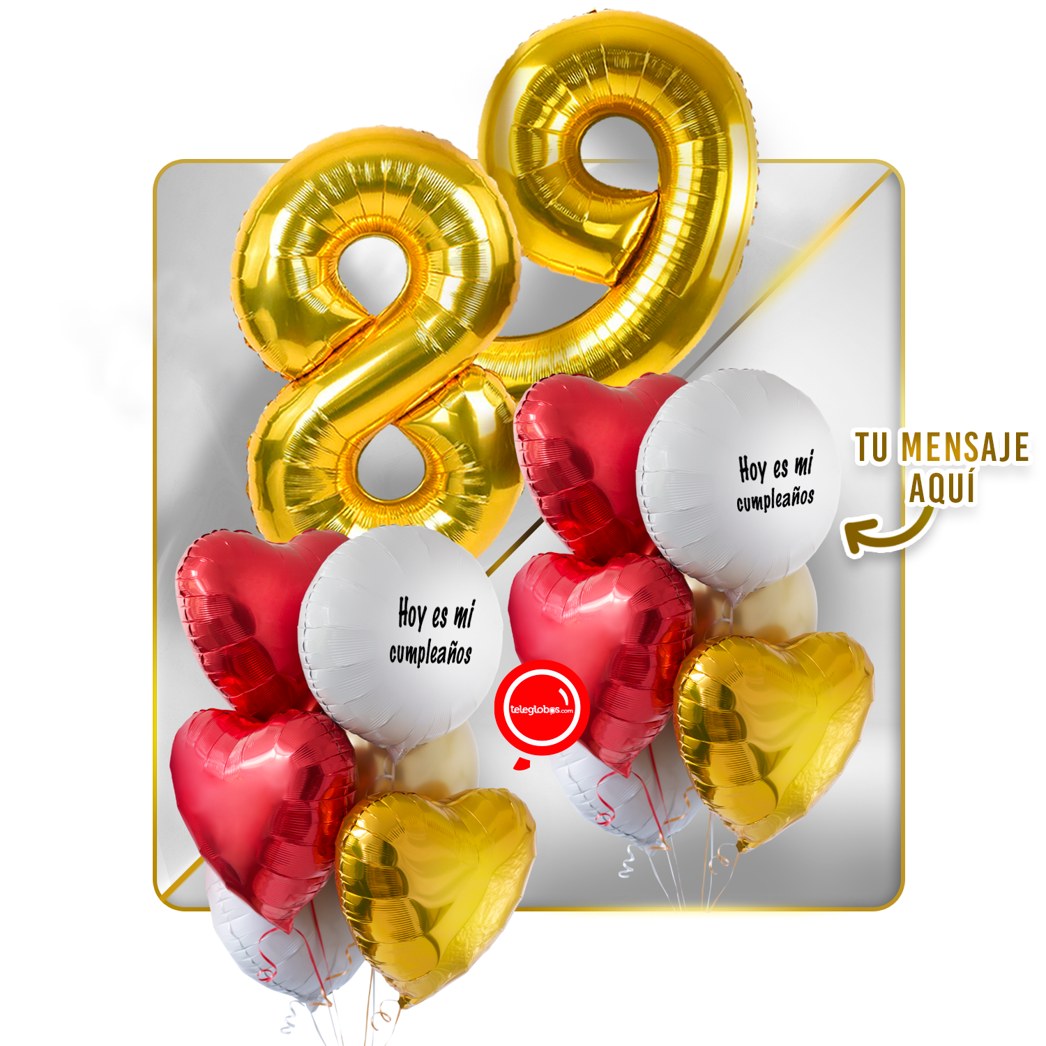 Kit celebrates -love and Gold- balloons Helium