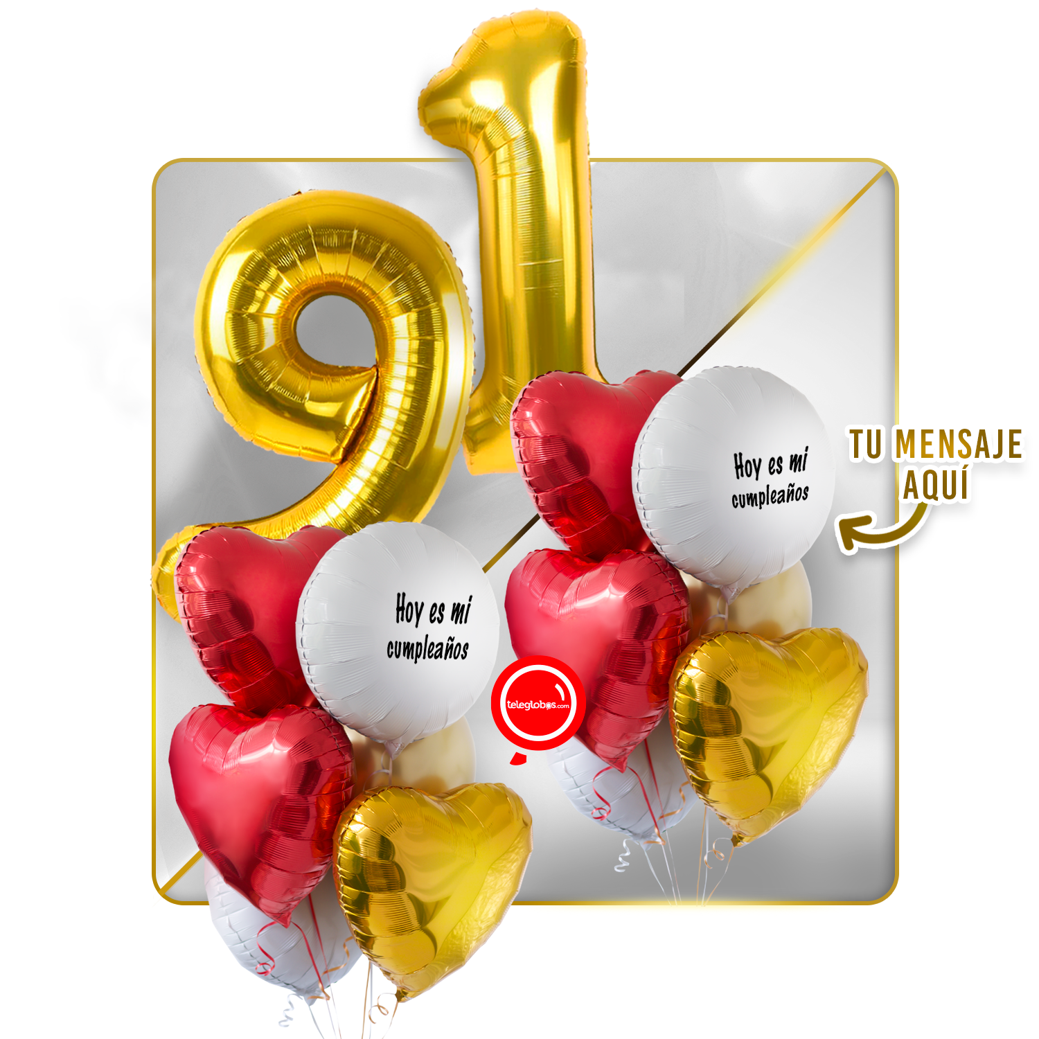 Kit celebrates -love and Gold- balloons Helium