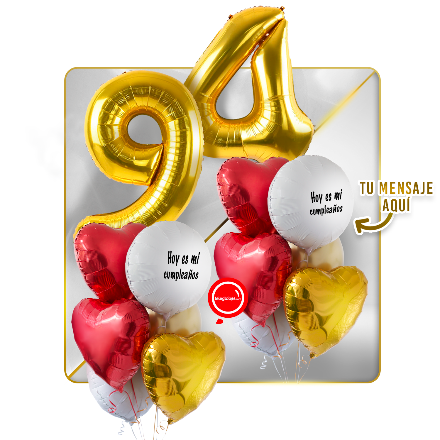 Kit celebrates -love and Gold- balloons Helium