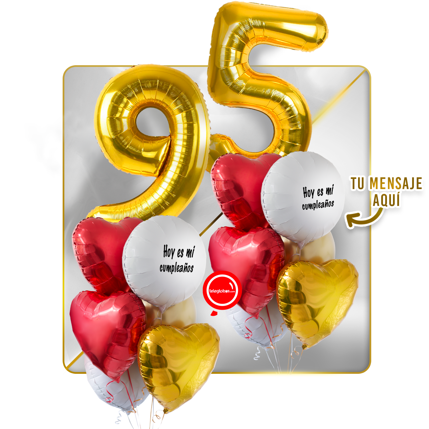 Kit celebrates -love and Gold- balloons Helium