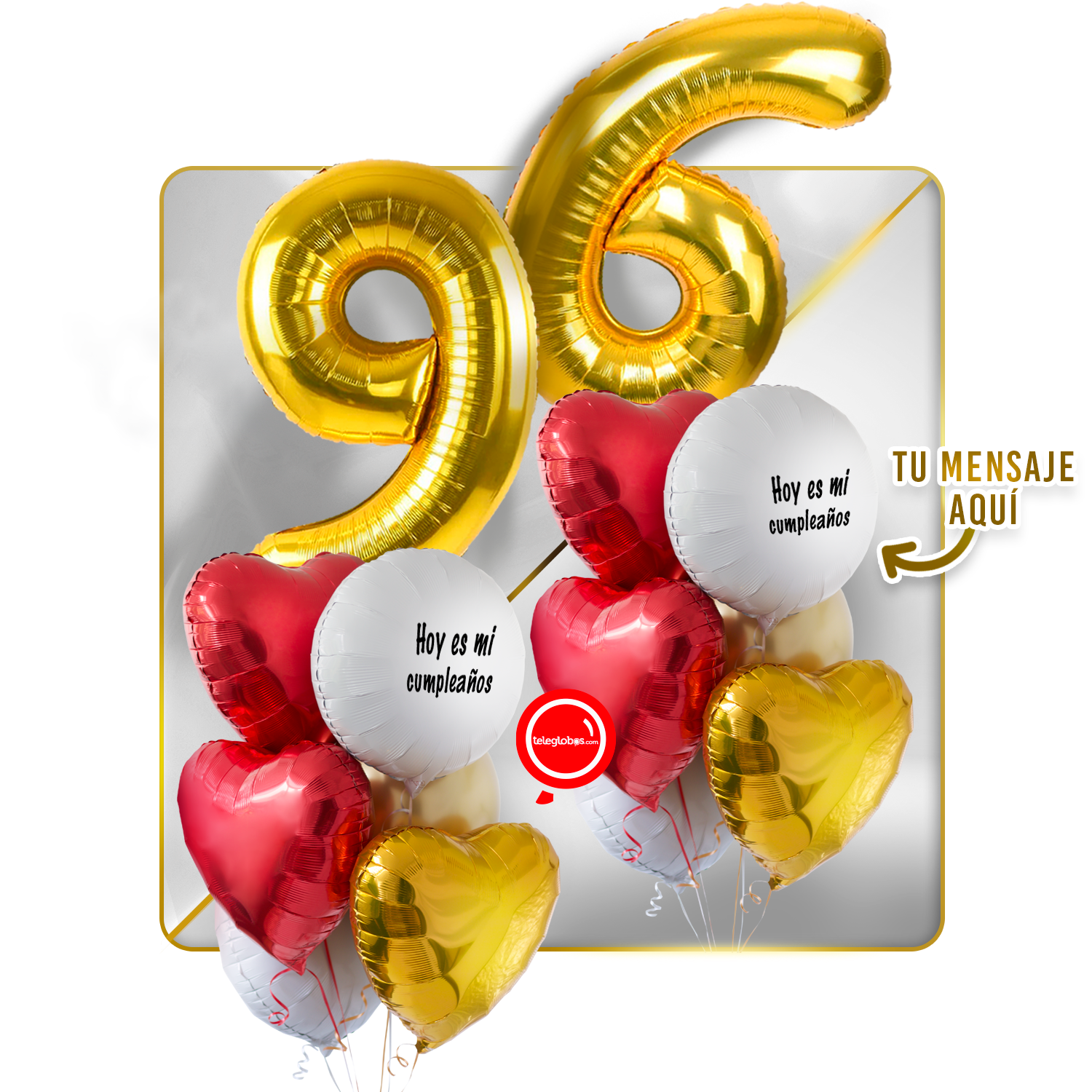 Kit celebrates -love and Gold- balloons Helium