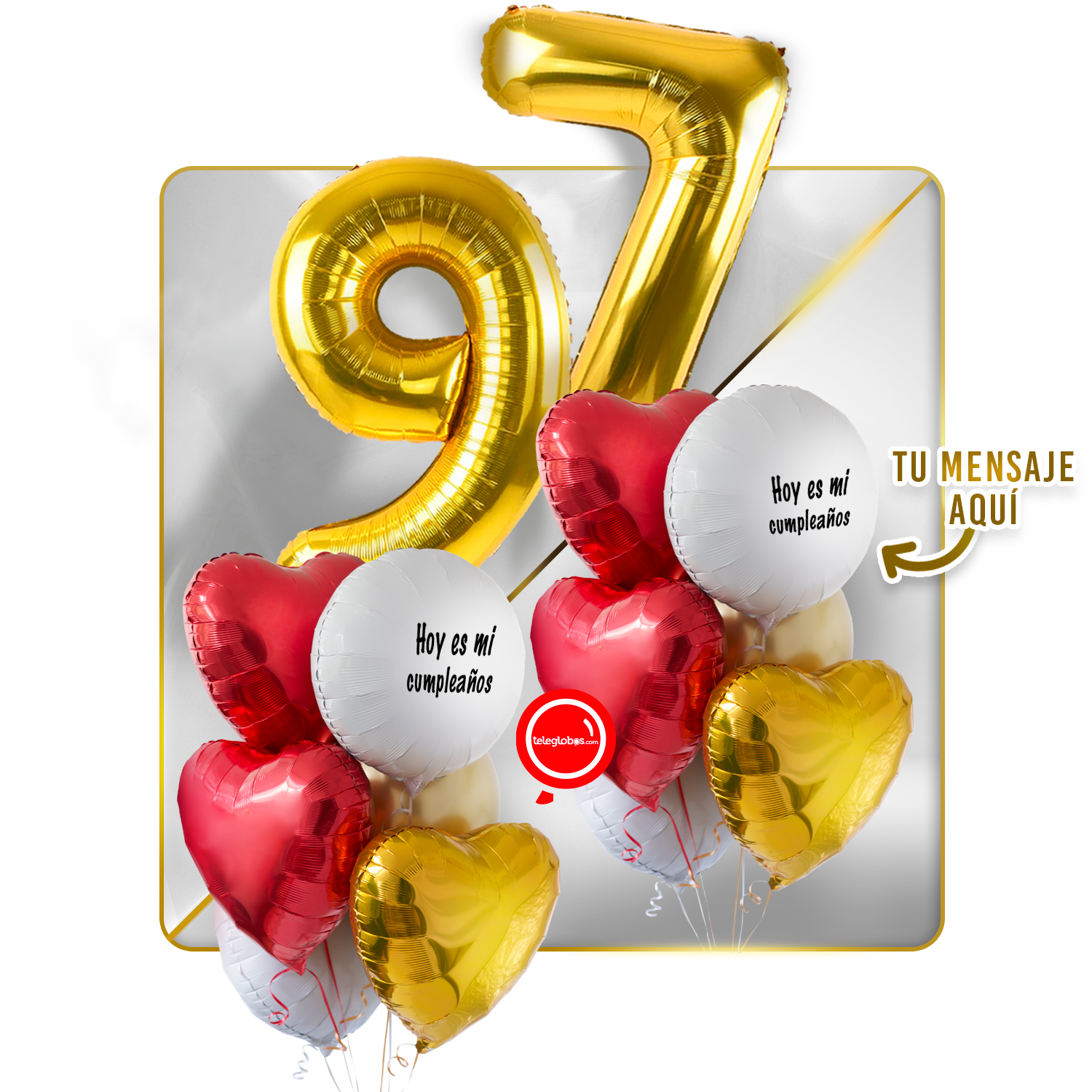 Kit celebrates -love and Gold- balloons Helium