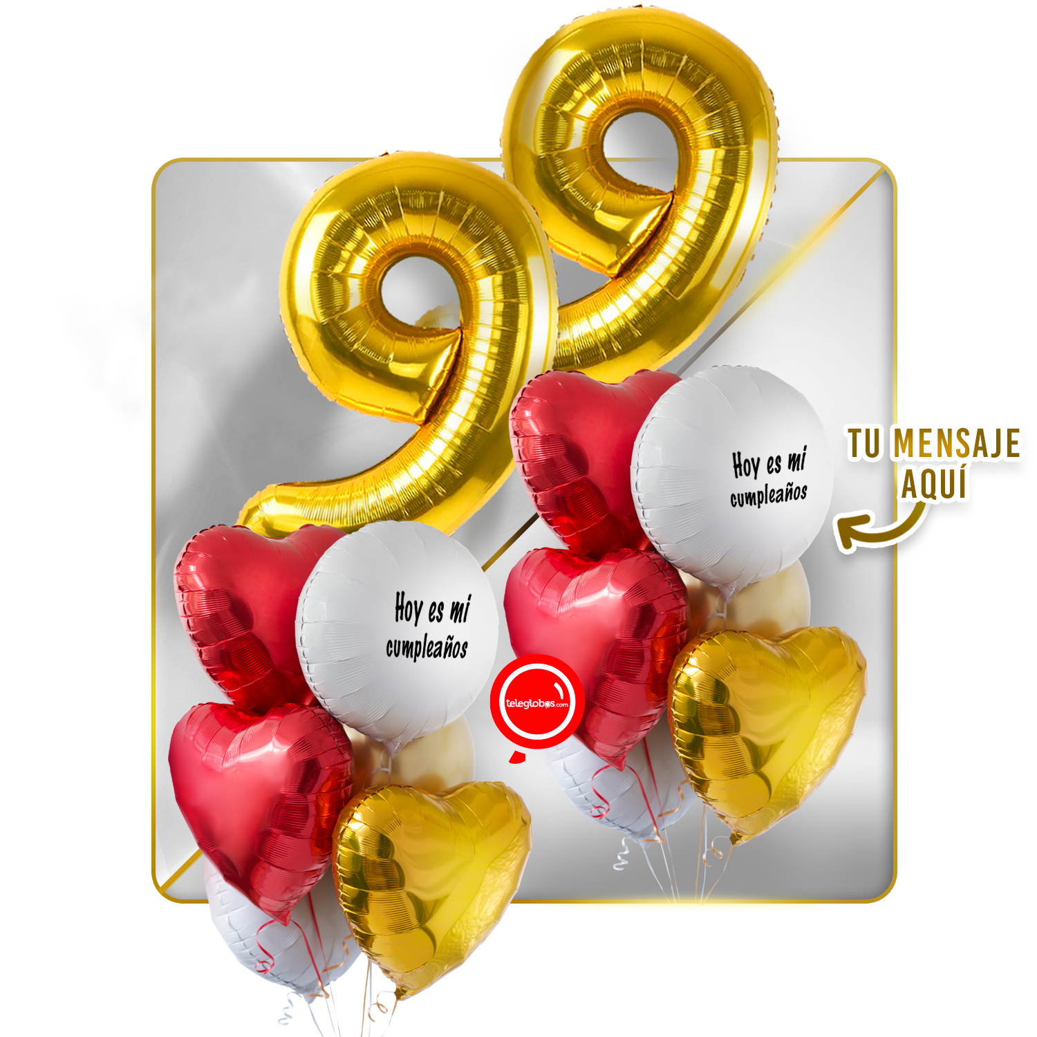 Kit celebrates -love and Gold- balloons Helium