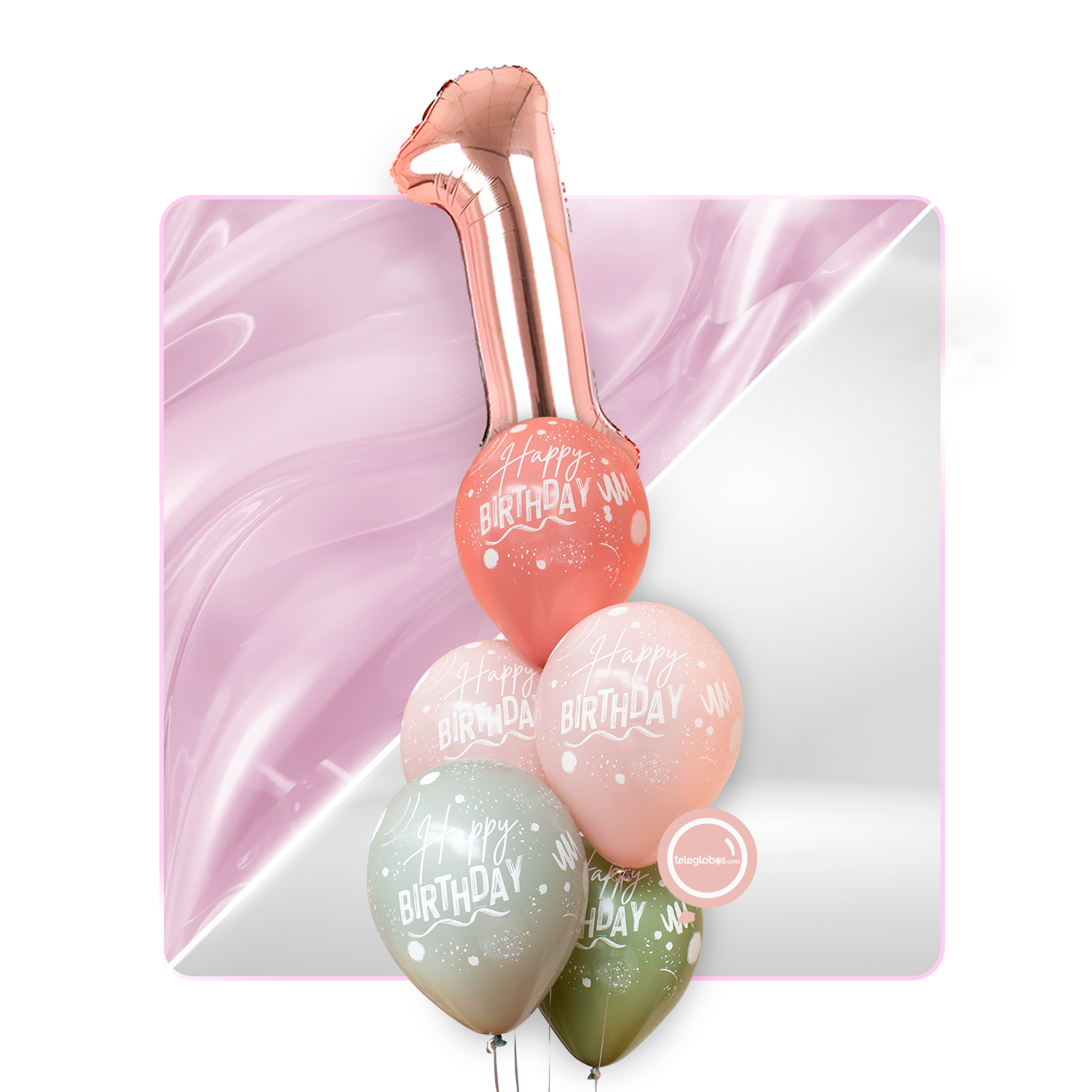 Kit Celebra -Happy Birthday Pastel Dusk- con Globos de Helio