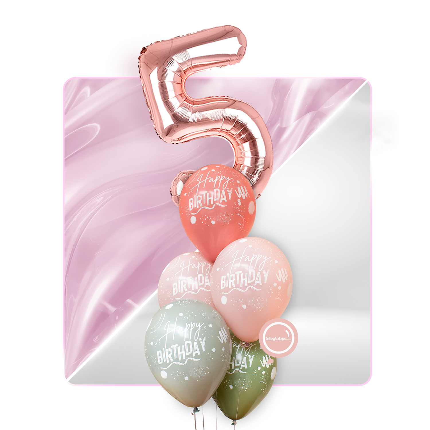 Kit Celebra -Happy Birthday Pastel Dusk- con Globos de Helio