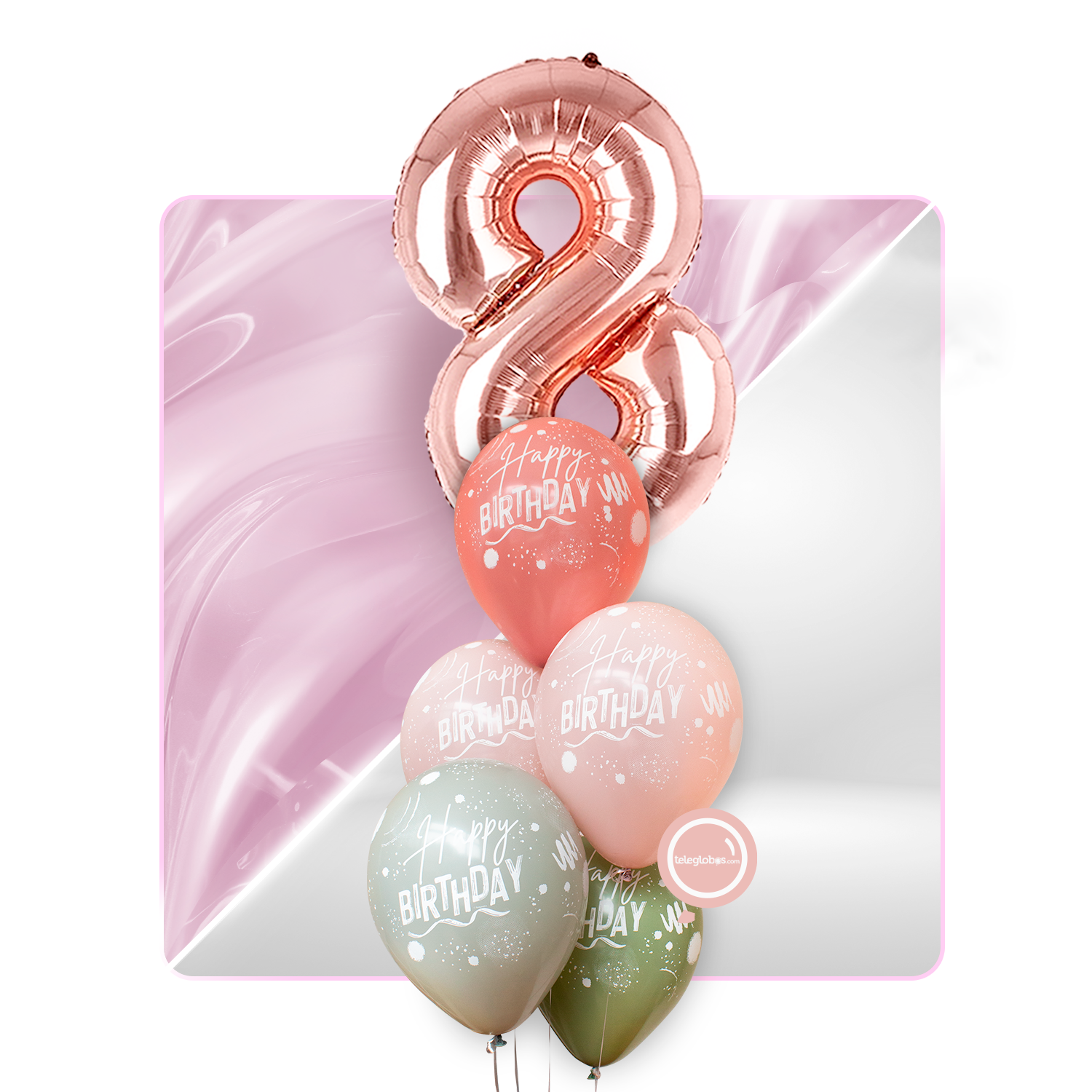 Kit Celebra -Happy Birthday Pastel Dusk- con Globos de Helio