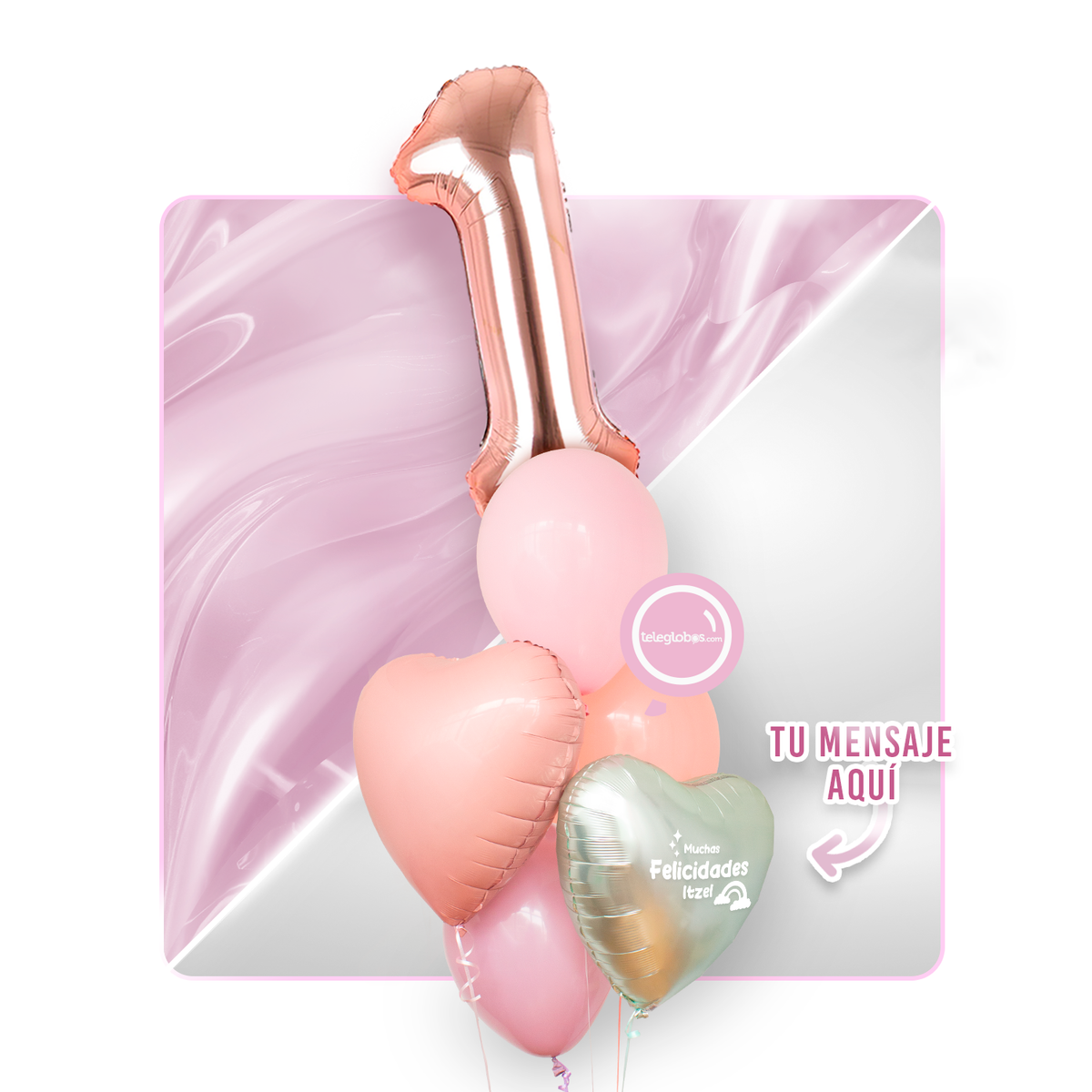 Kit Celebra -Rainbow Boho- con Globos de Helio