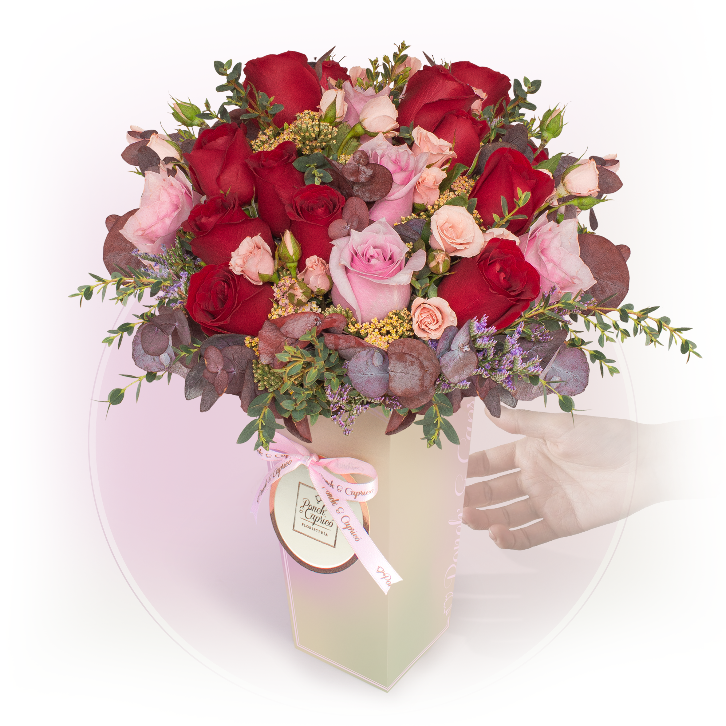 Ramo de Rosas, Mini Rosas y Dólar Preservado - Envio gratis CDMX