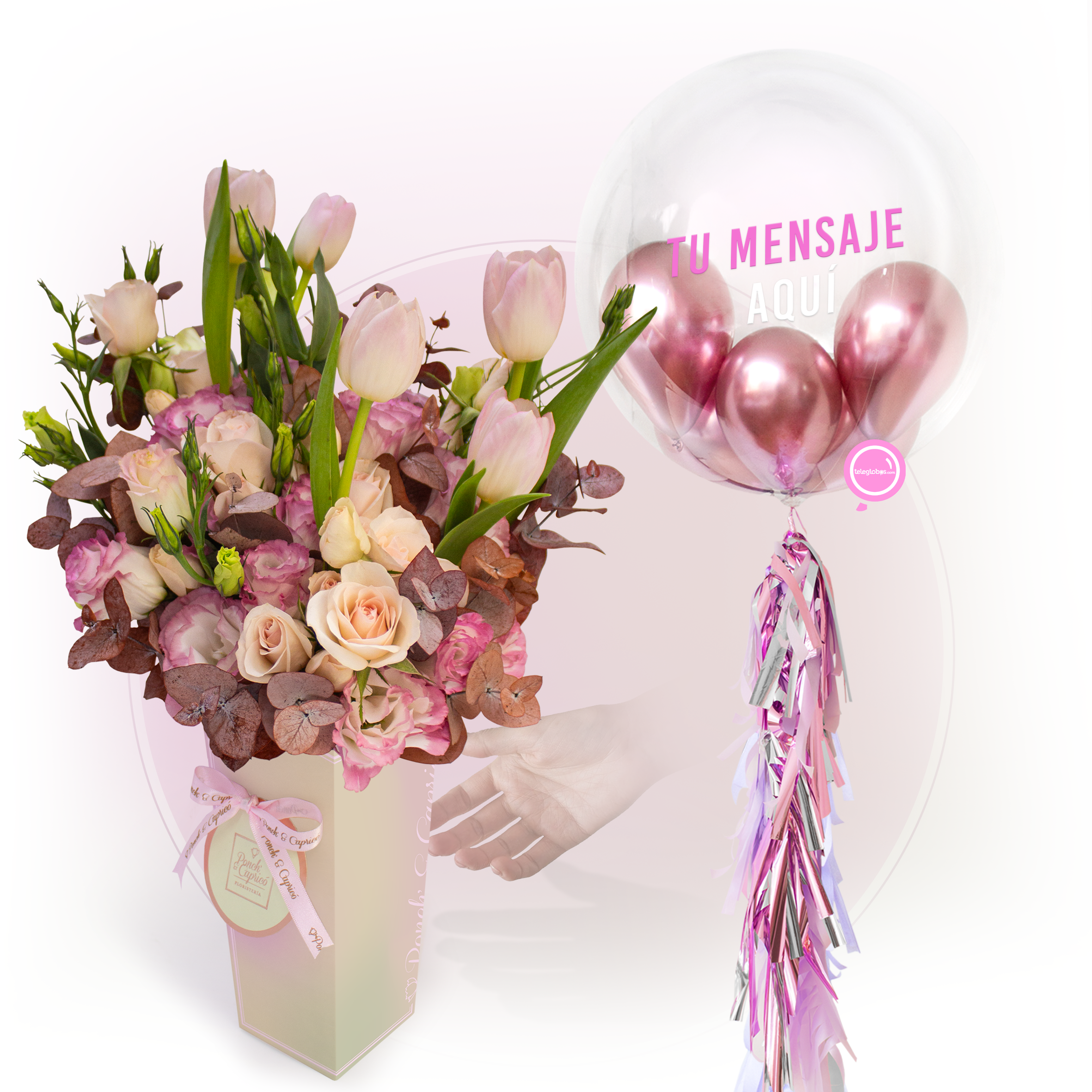 Ramo de Tulipanes Rosados y Lisianthus -CAM004-