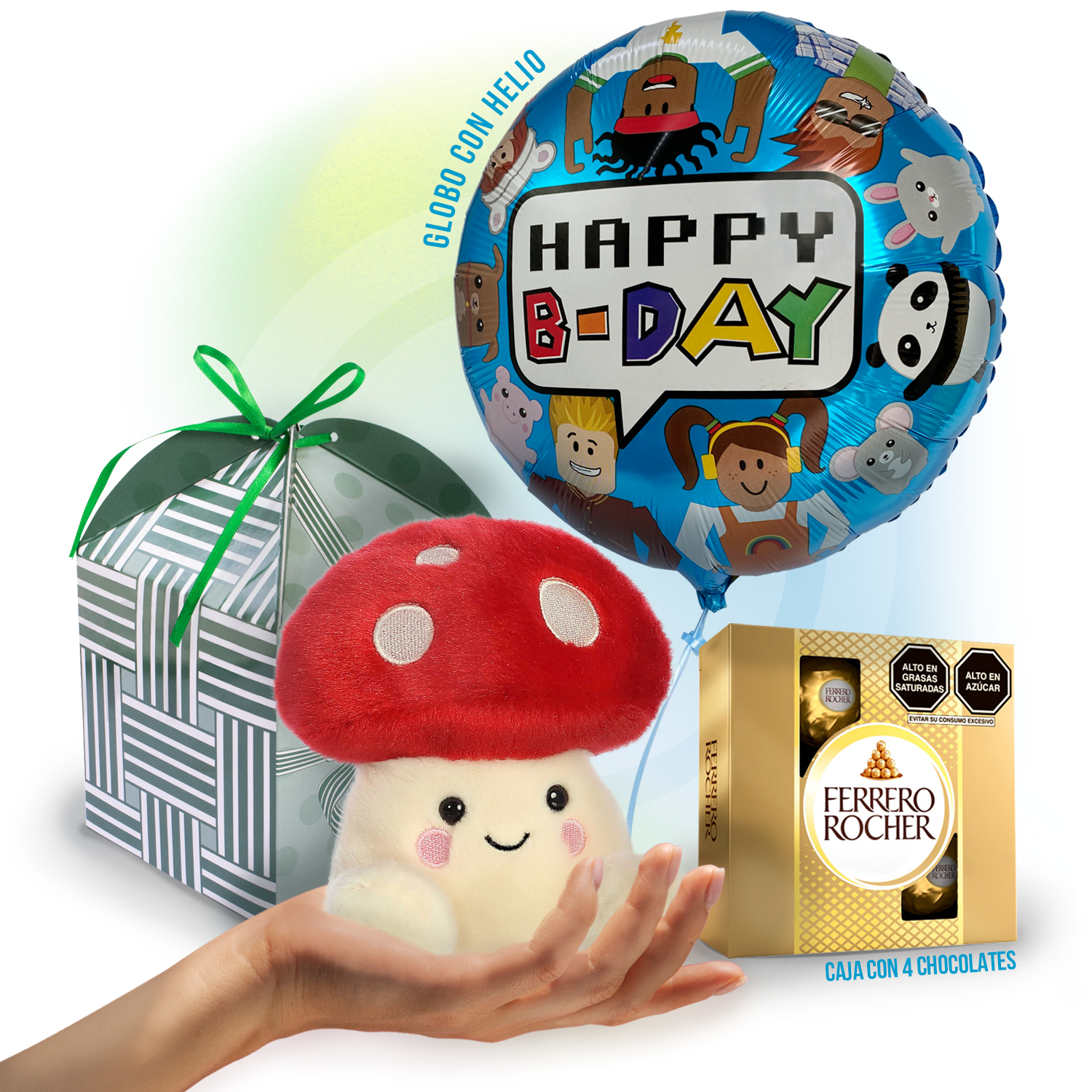 Birthday gift with balloon AND GAMER FUNGO PIELUNE