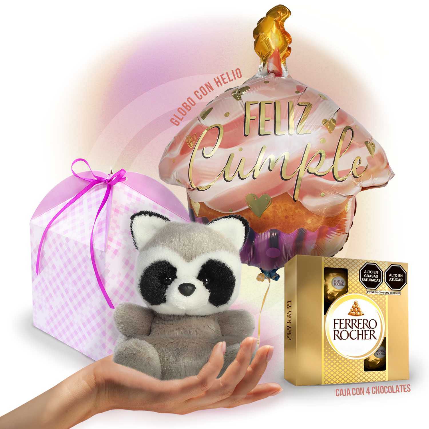 Birthday gift with balloon AND MAPACHE POB