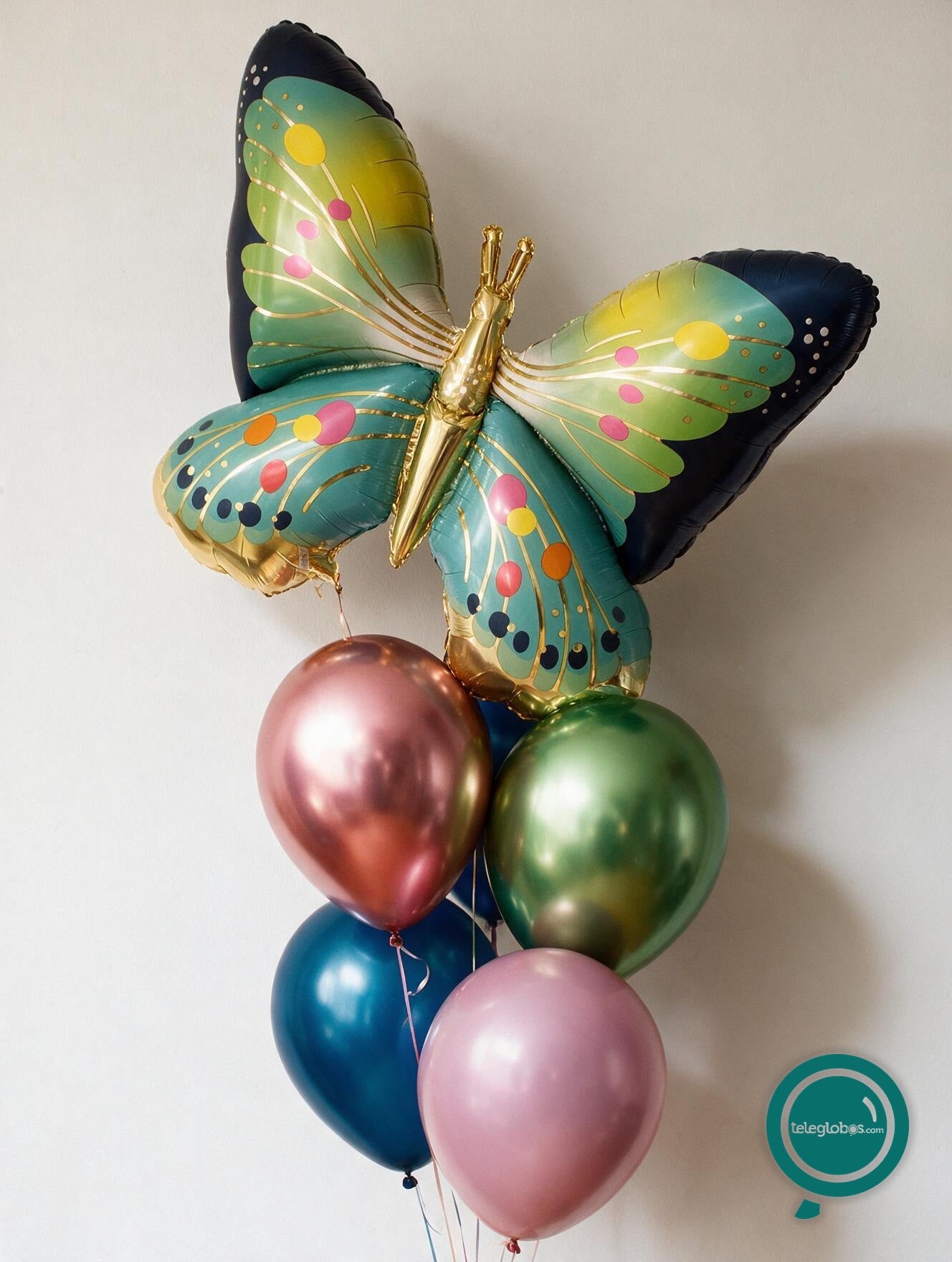 Bouquet de Globos con Helio -Mariposa Vibrante-