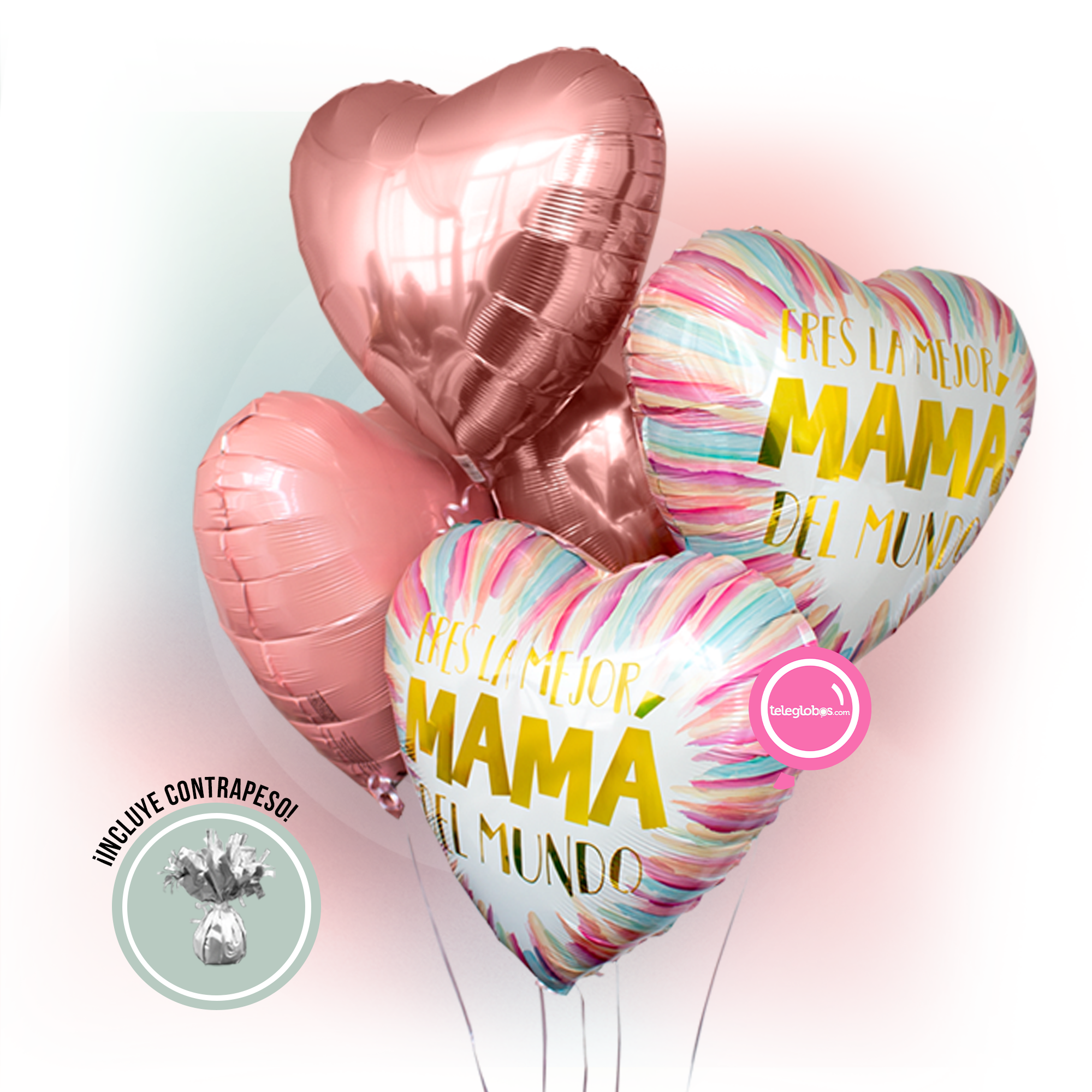Bouquet de Globos Mamá - Eres la Mejor Mamá del Mundo cdmx globos con helio globos para mamá