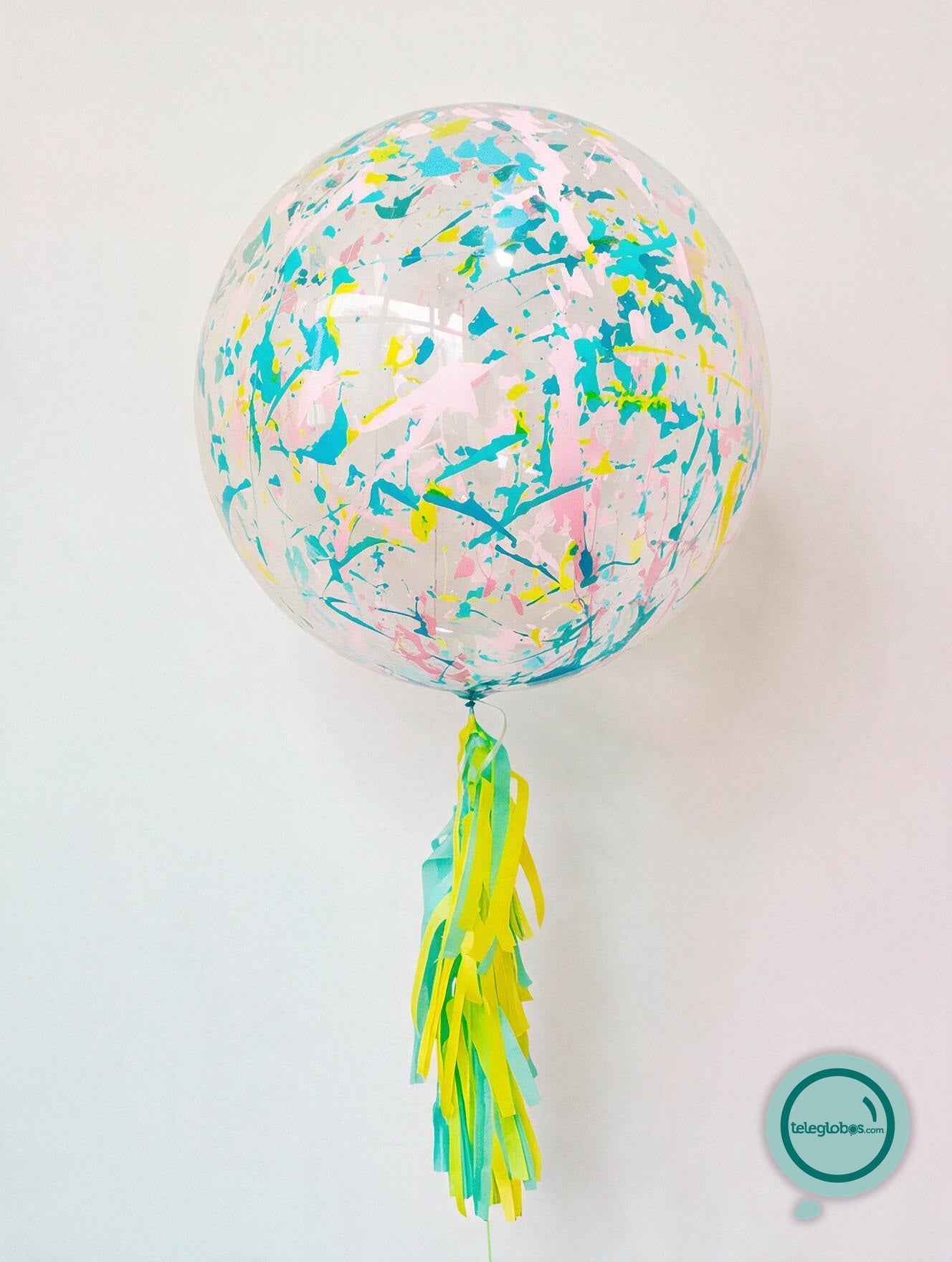 Globo Burbuja de 24 con Pintura Amarilla, Menta, Azul Cielo y Rosa