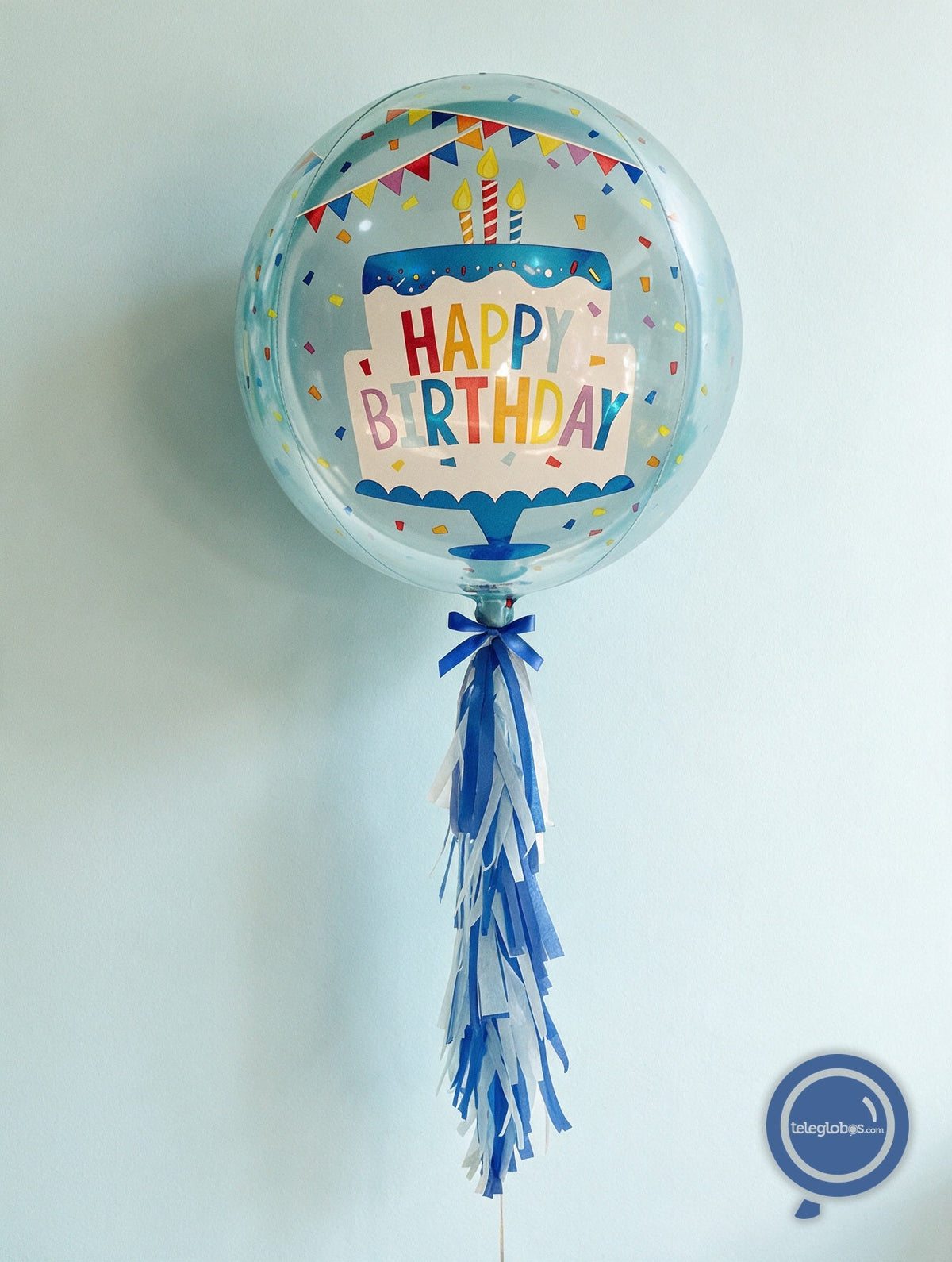 Globo ORBZ de 15" - Happy Birthday Tiered Cake