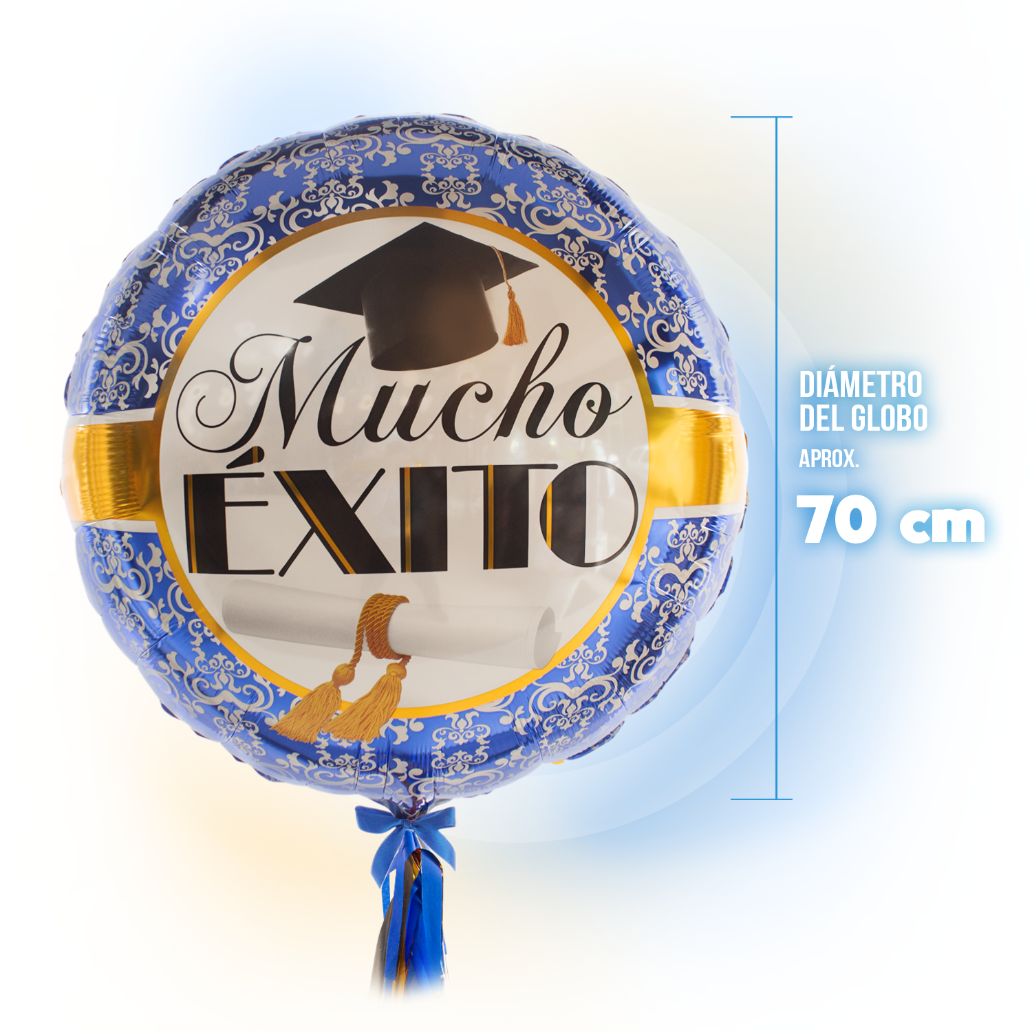 Globo Metálico Super Shape de 36" - Mucho Éxito Grad Azul