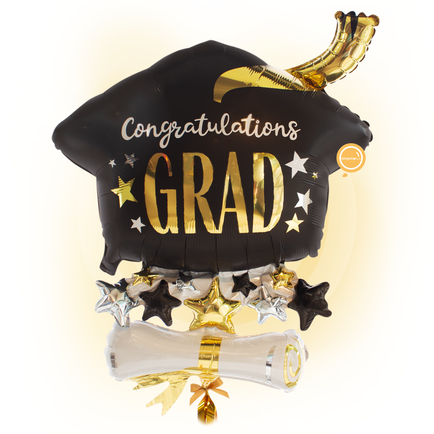 Globo Metálico Super Shape de 25" - Diploma Congrats Grad